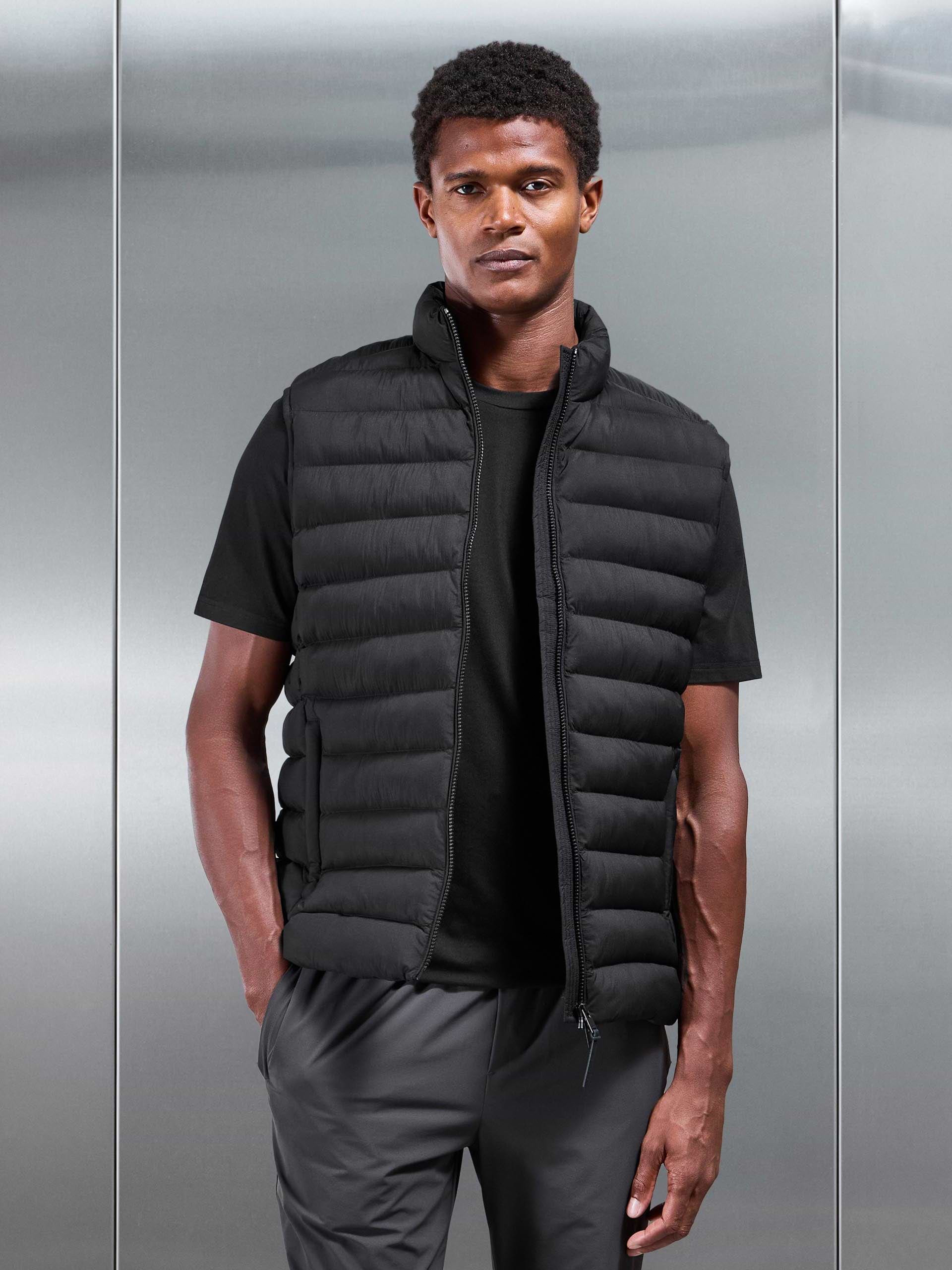 Technical Puffer Gilet in Black