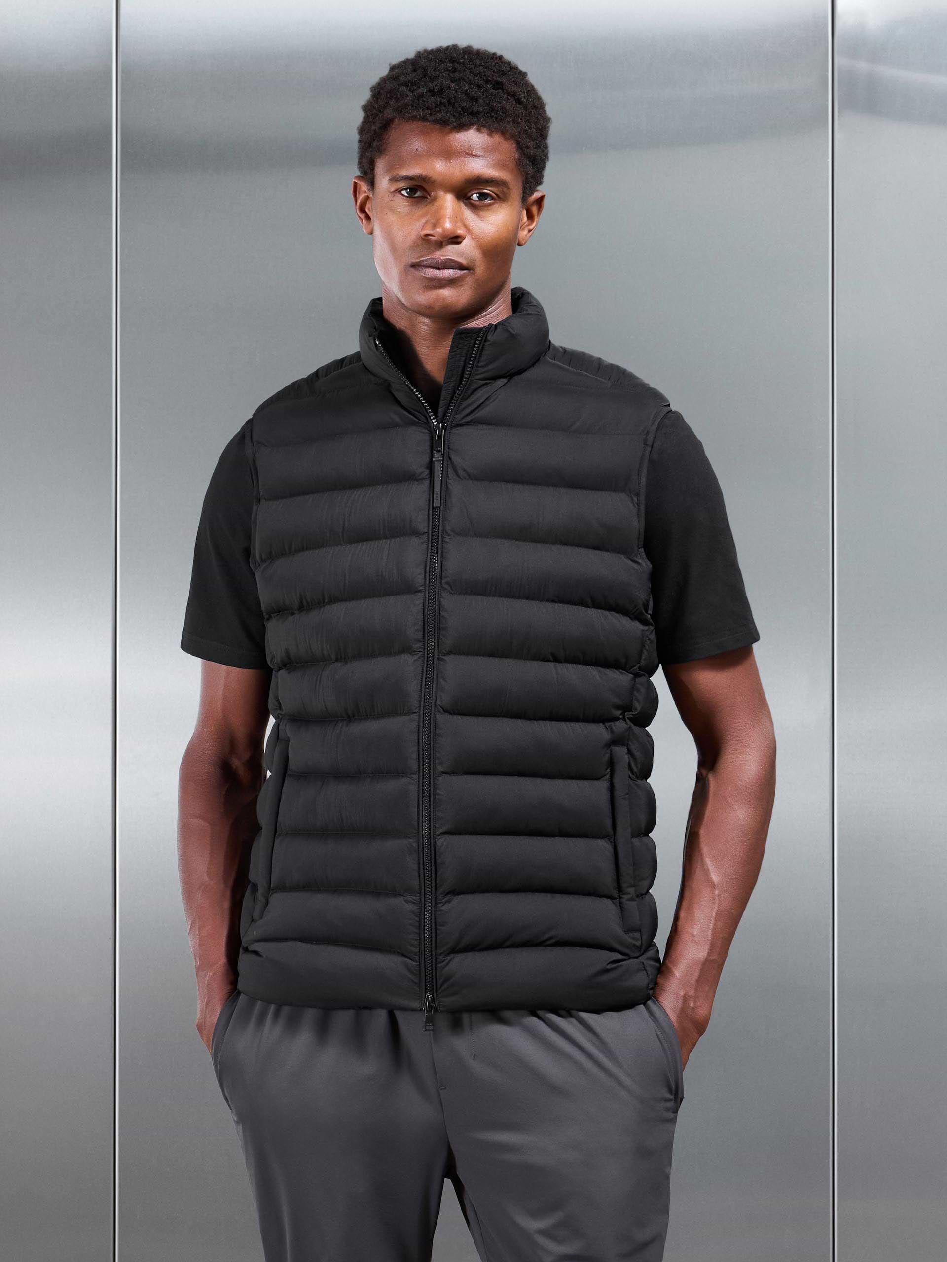 Technical Puffer Gilet in Black