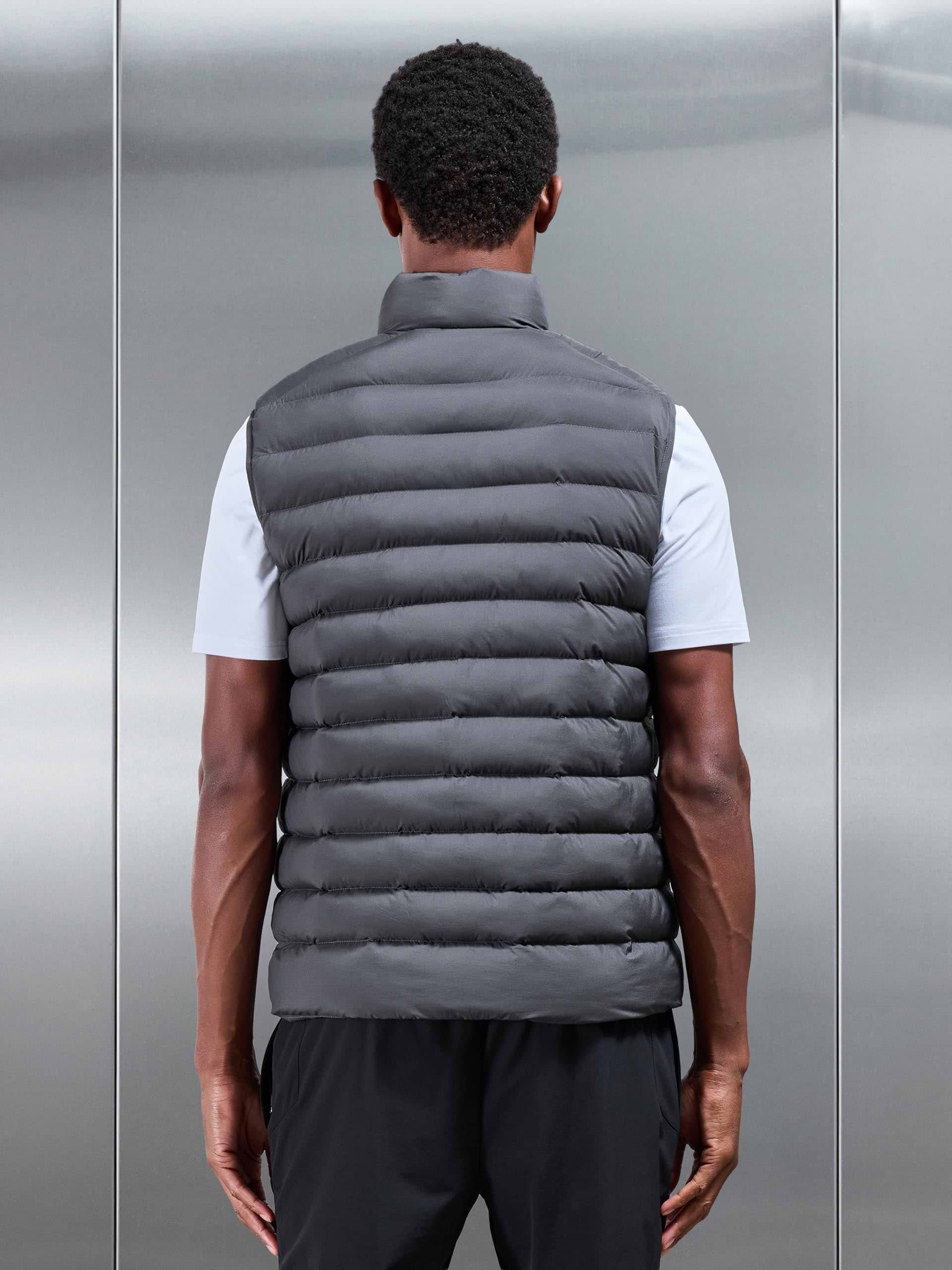 Technical Puffer Gilet in Grey