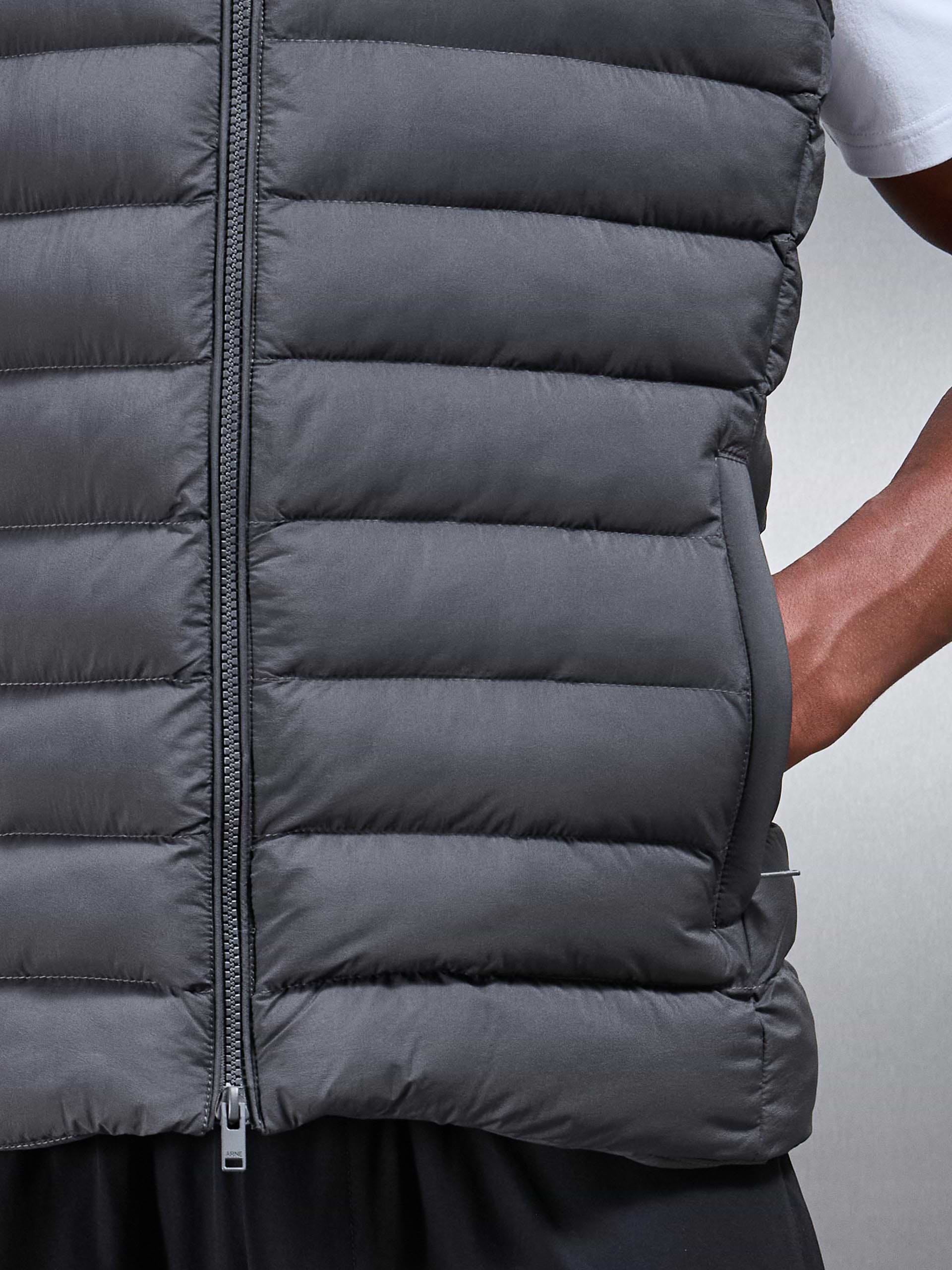 Technical Puffer Gilet in Grey