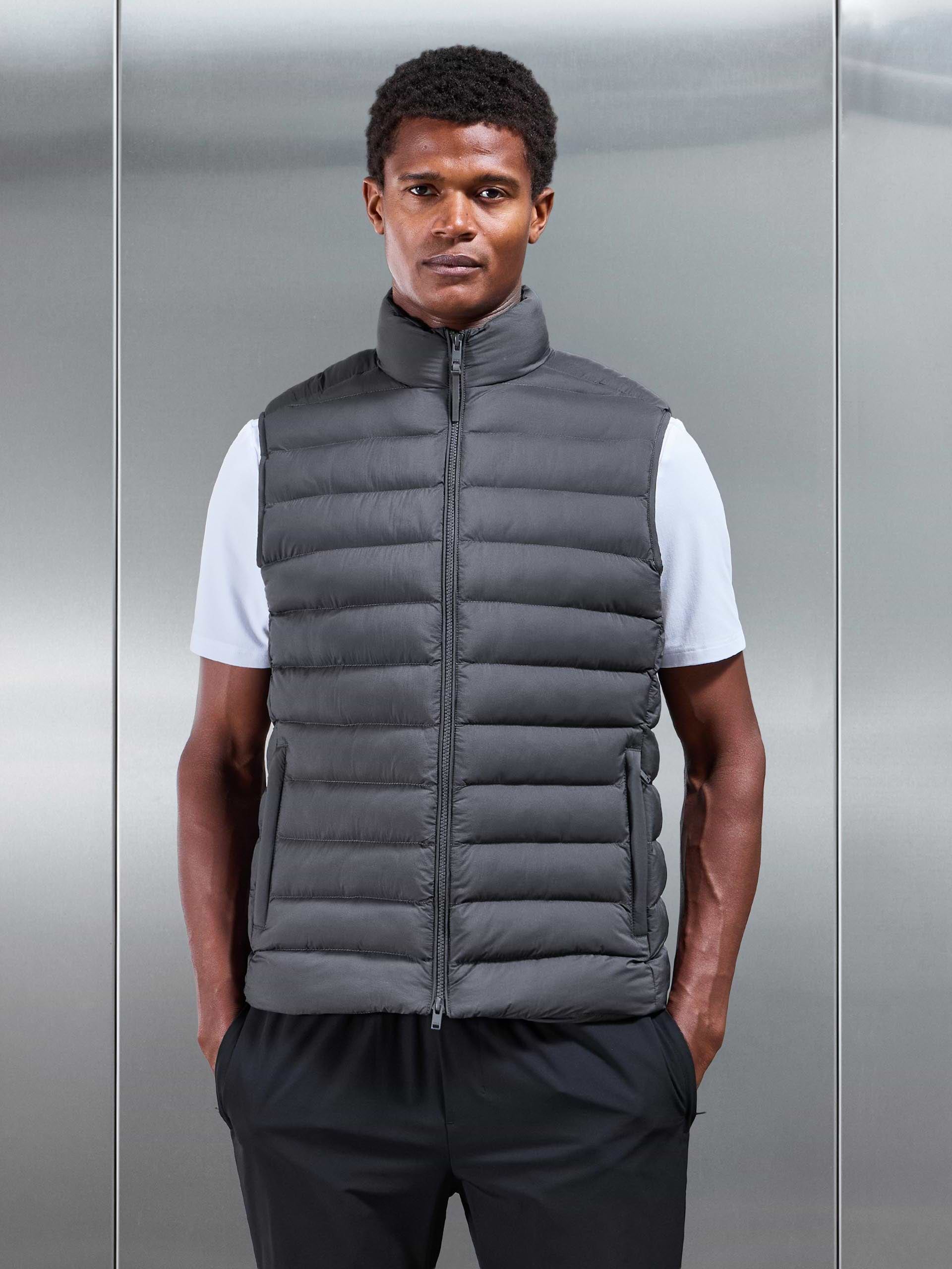 Technical Puffer Gilet in Grey