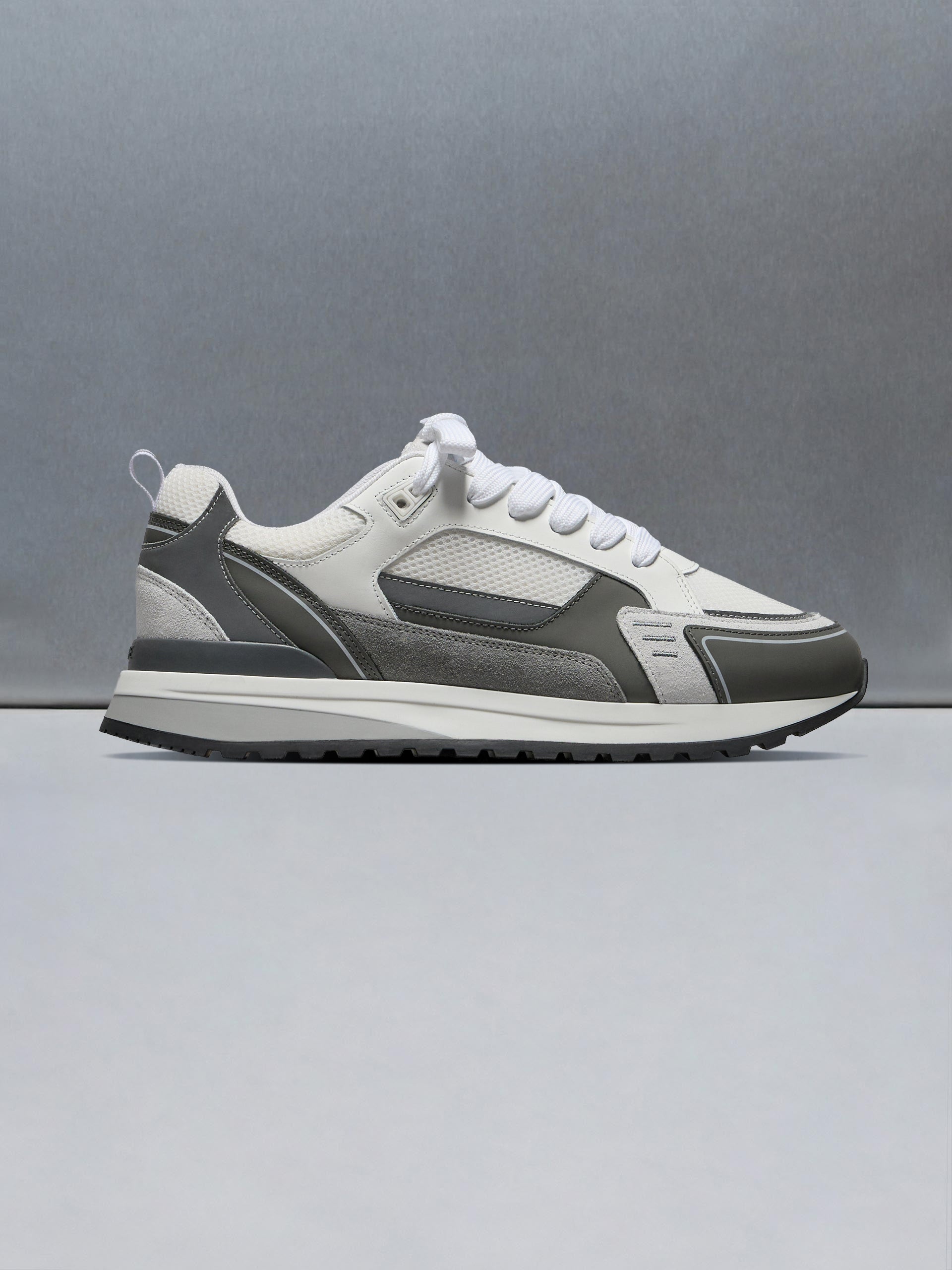 Mens Technical Racer in White Grey