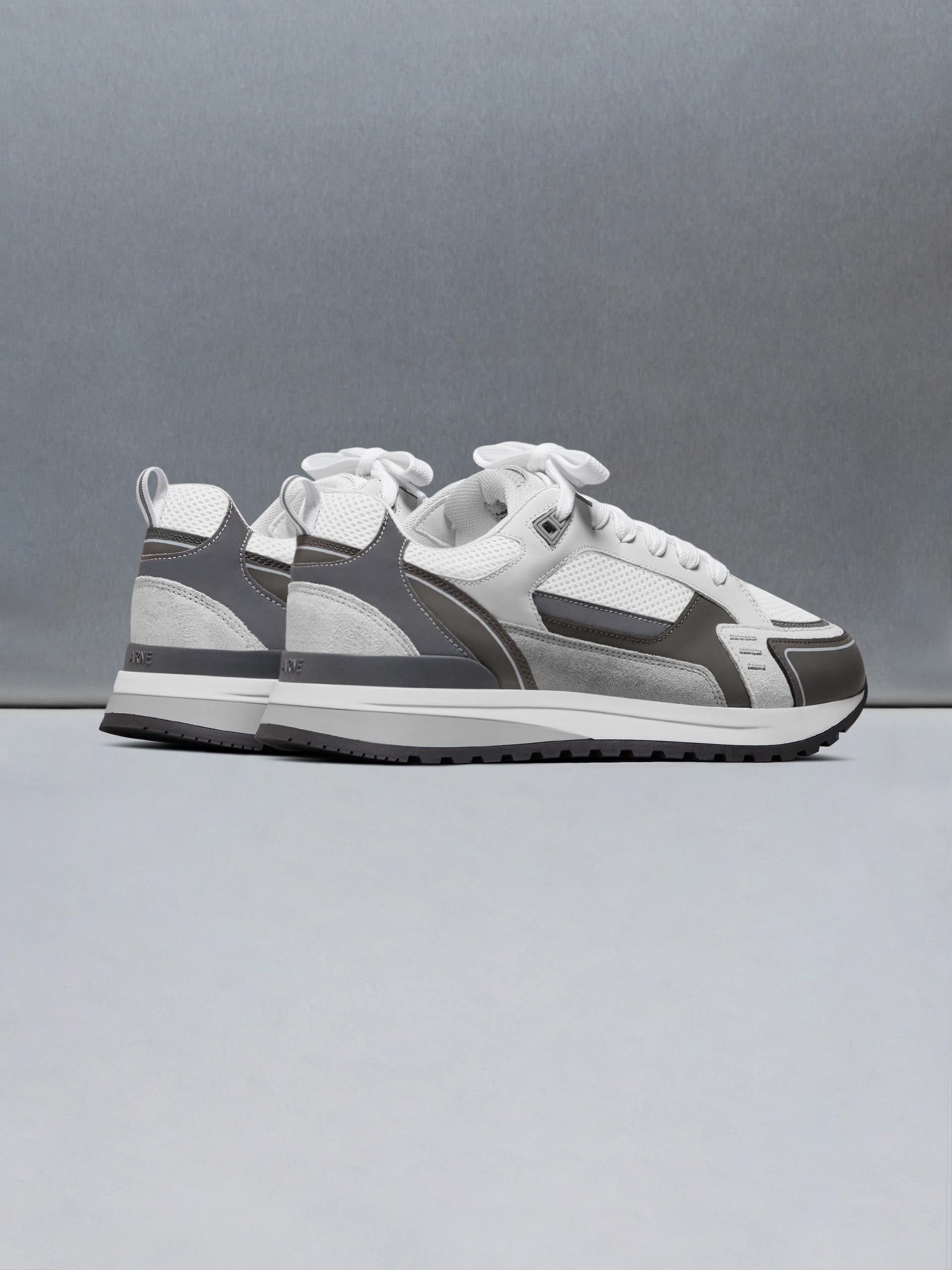 Mens Technical Racer in White Grey