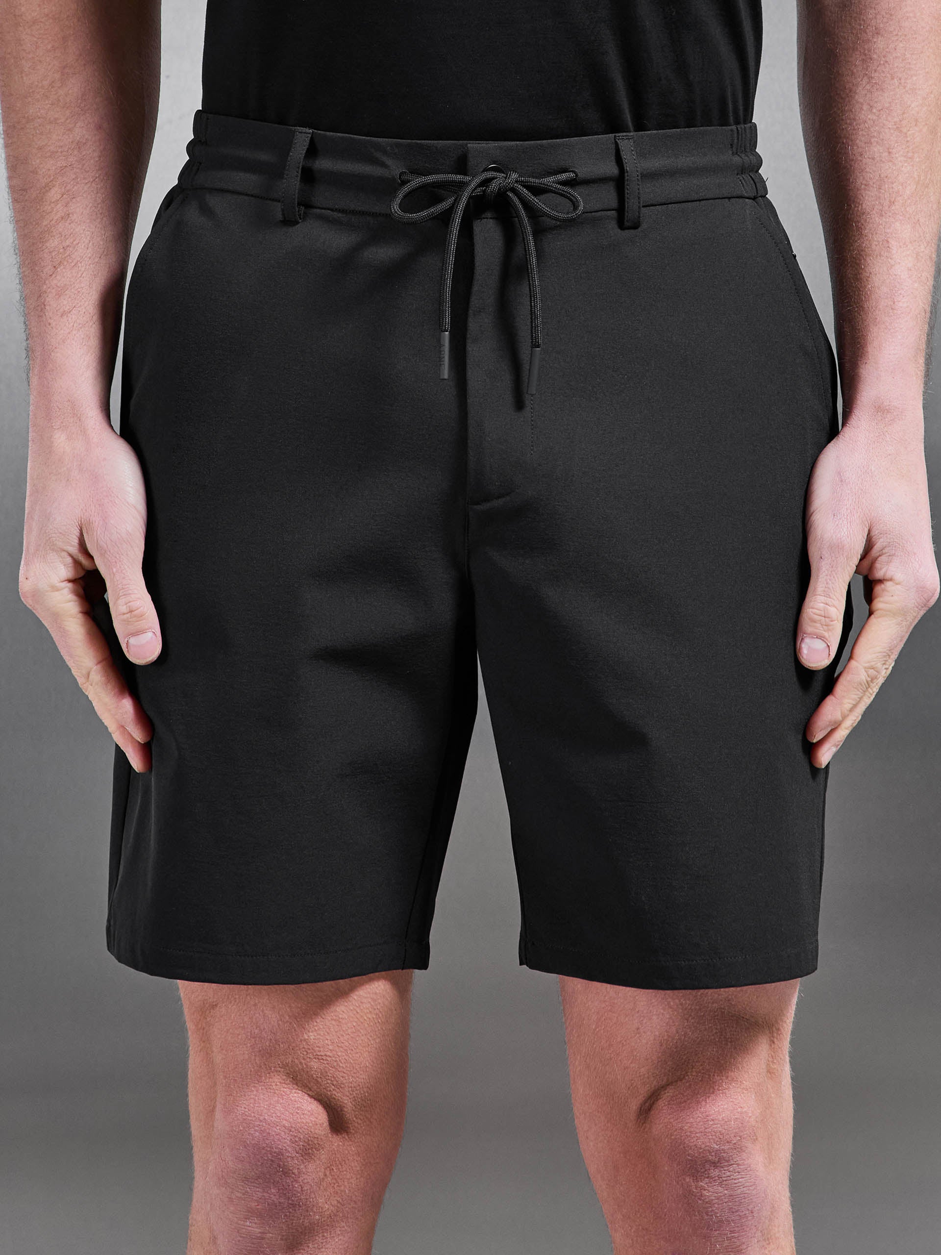 Mens Technical Stretch Chino Short in Black