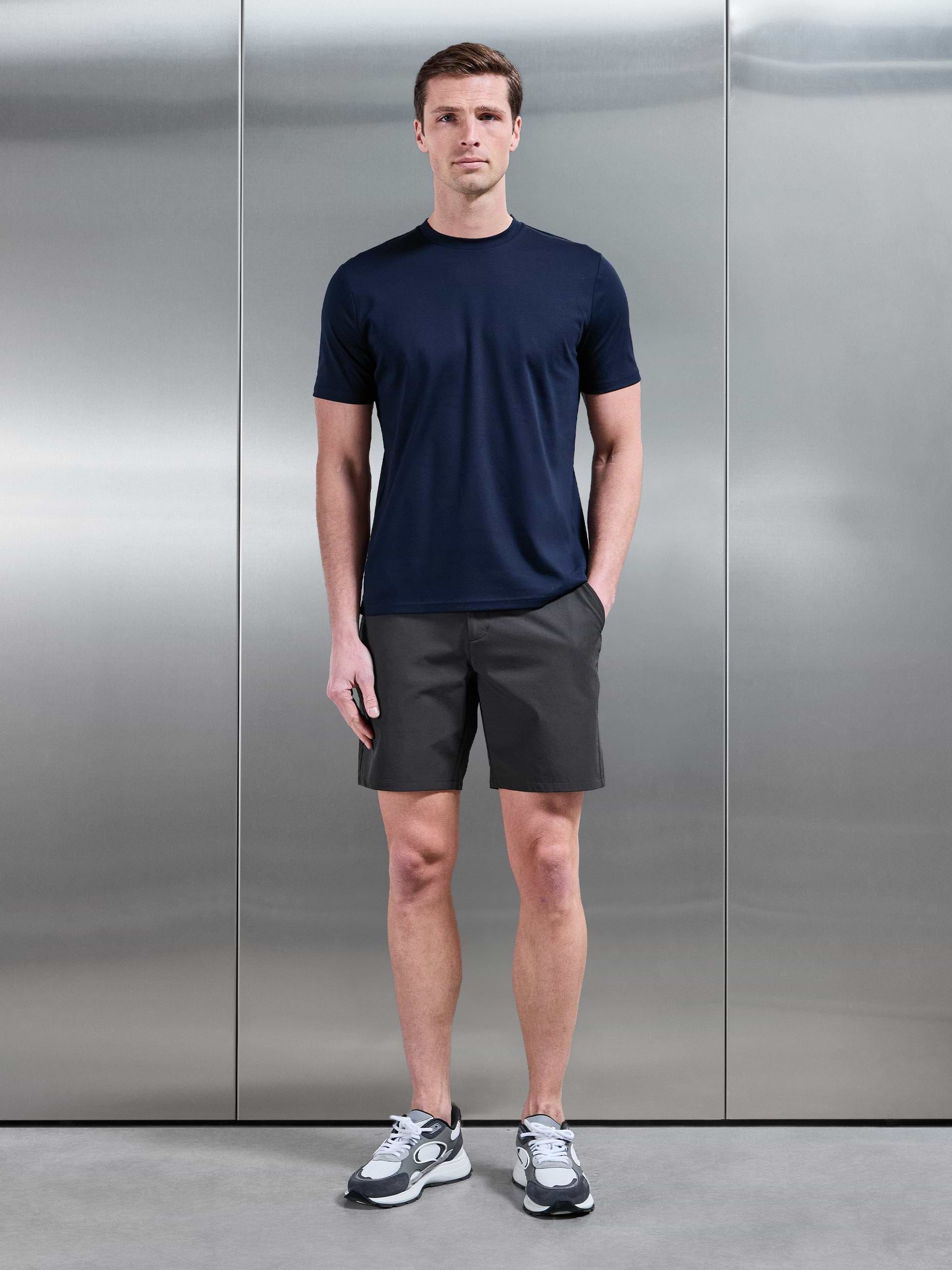 Mens Technical Stretch Chino Short in Grey