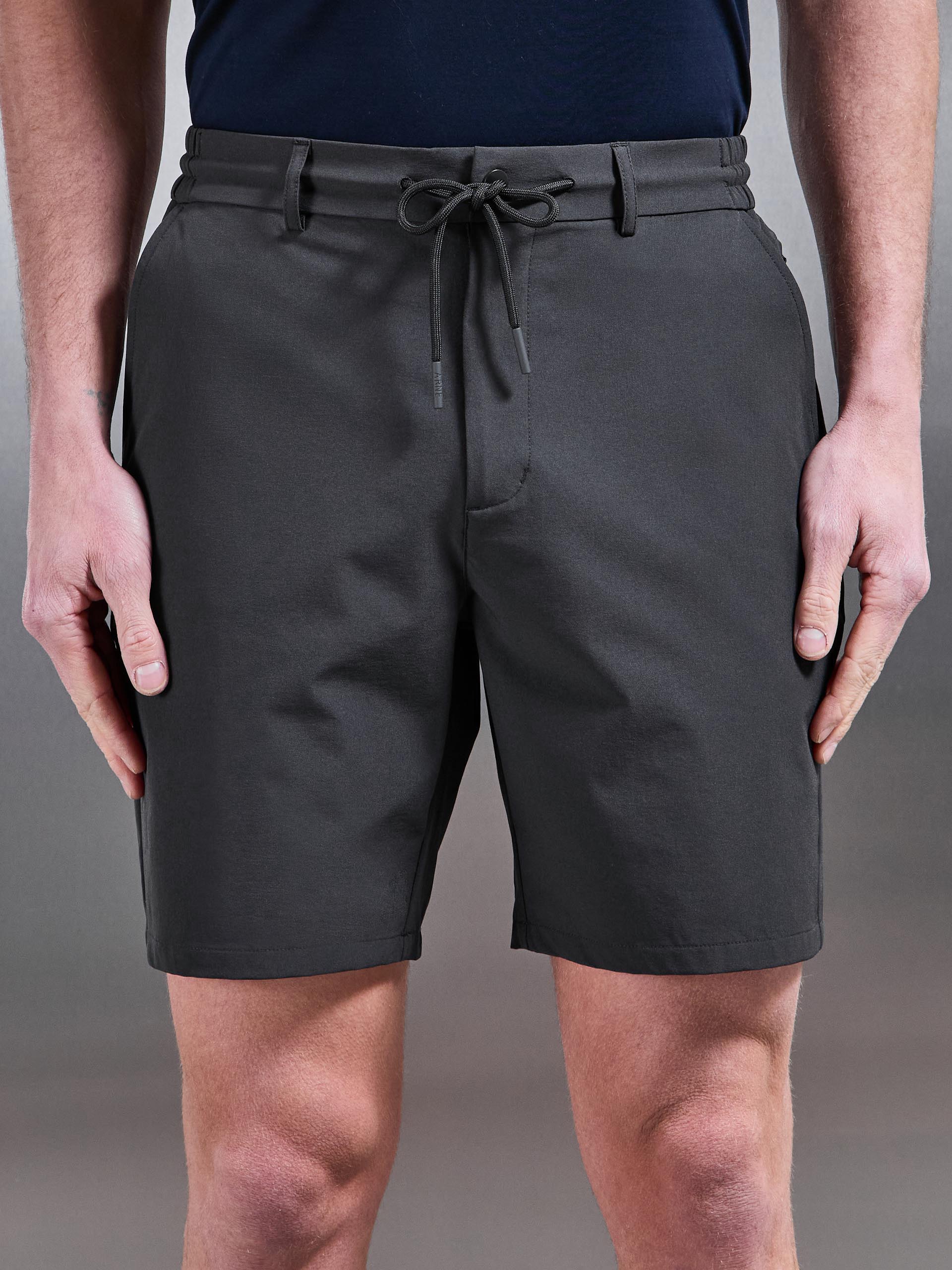 Mens Technical Stretch Chino Short in Grey