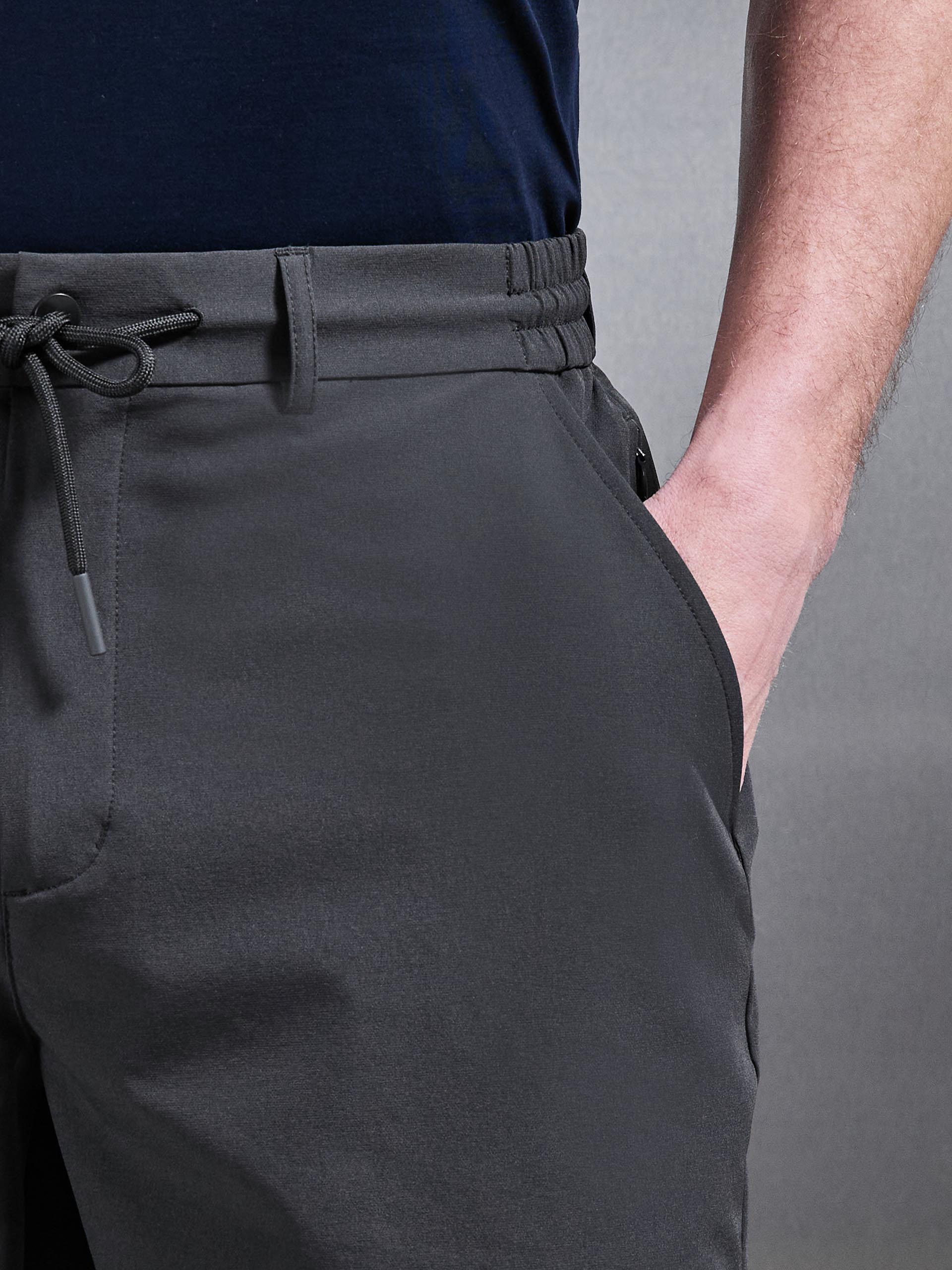 Mens Technical Stretch Chino Short in Grey