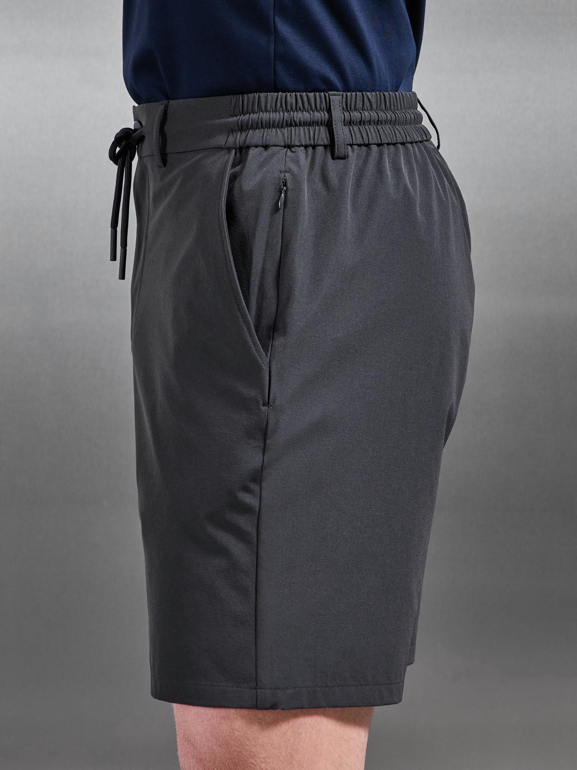 Mens Technical Stretch Chino Short in Grey