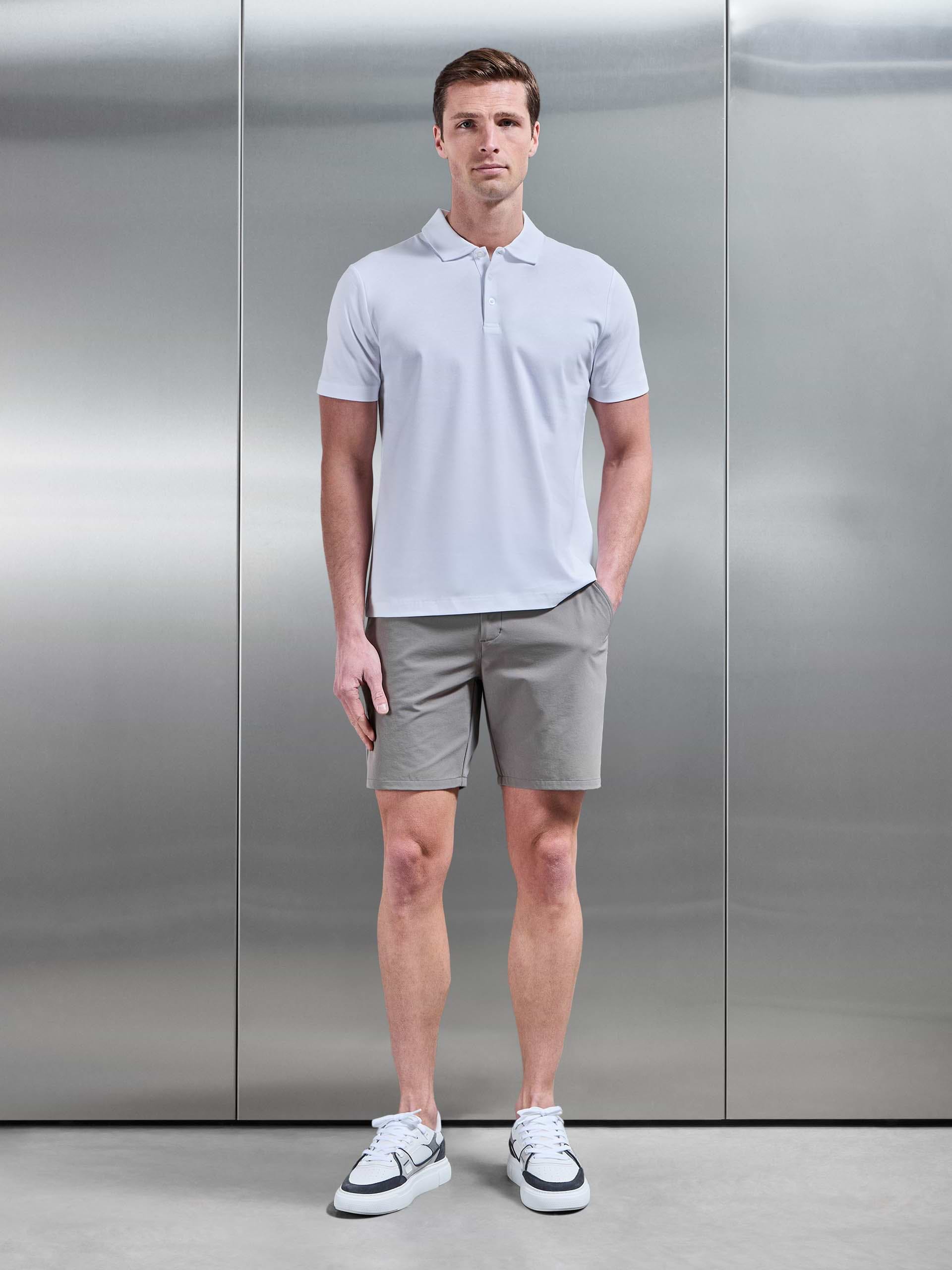 Mens Technical Stretch Chino Short in Taupe
