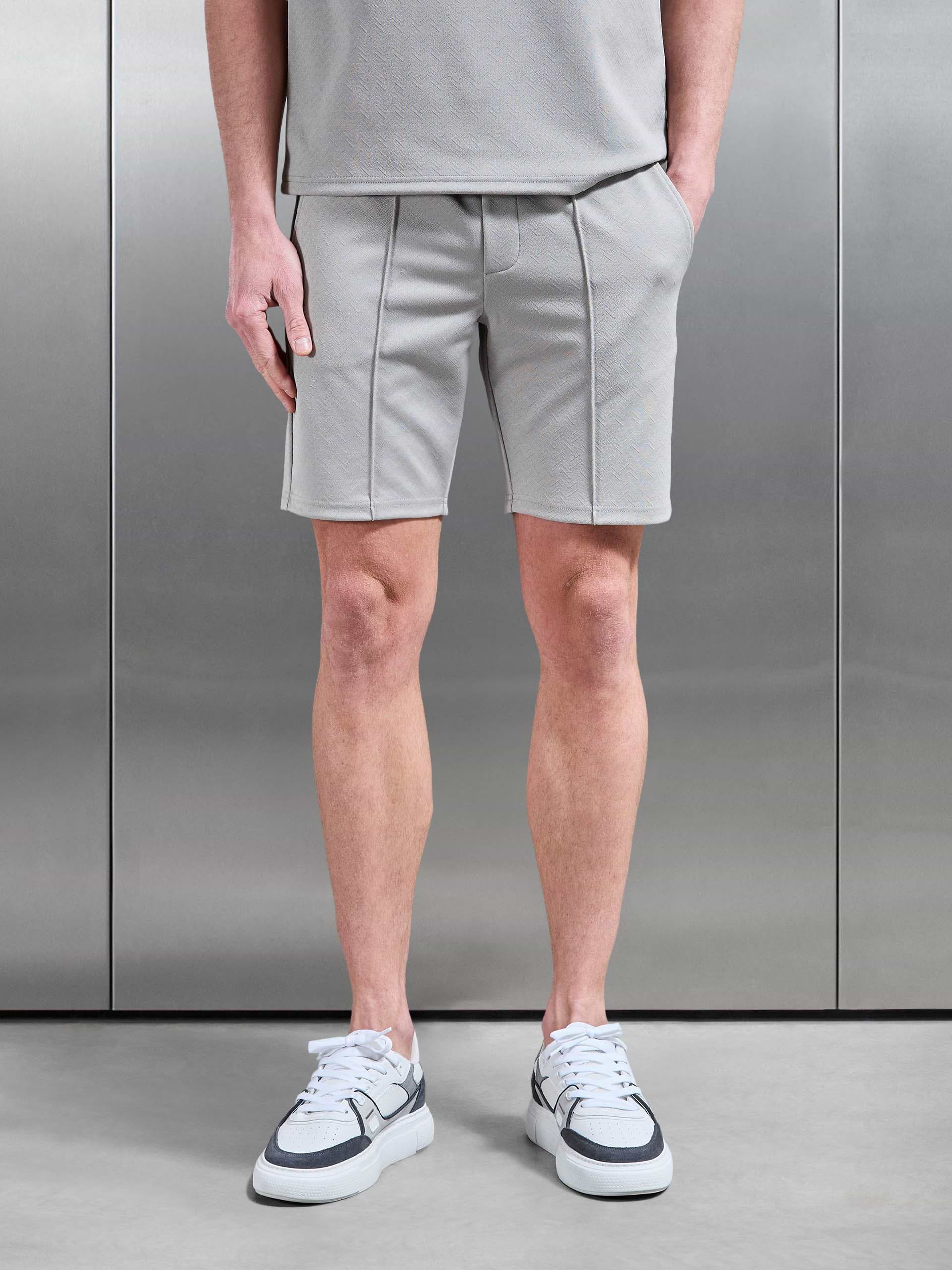 Textured Interlock Short in Stone