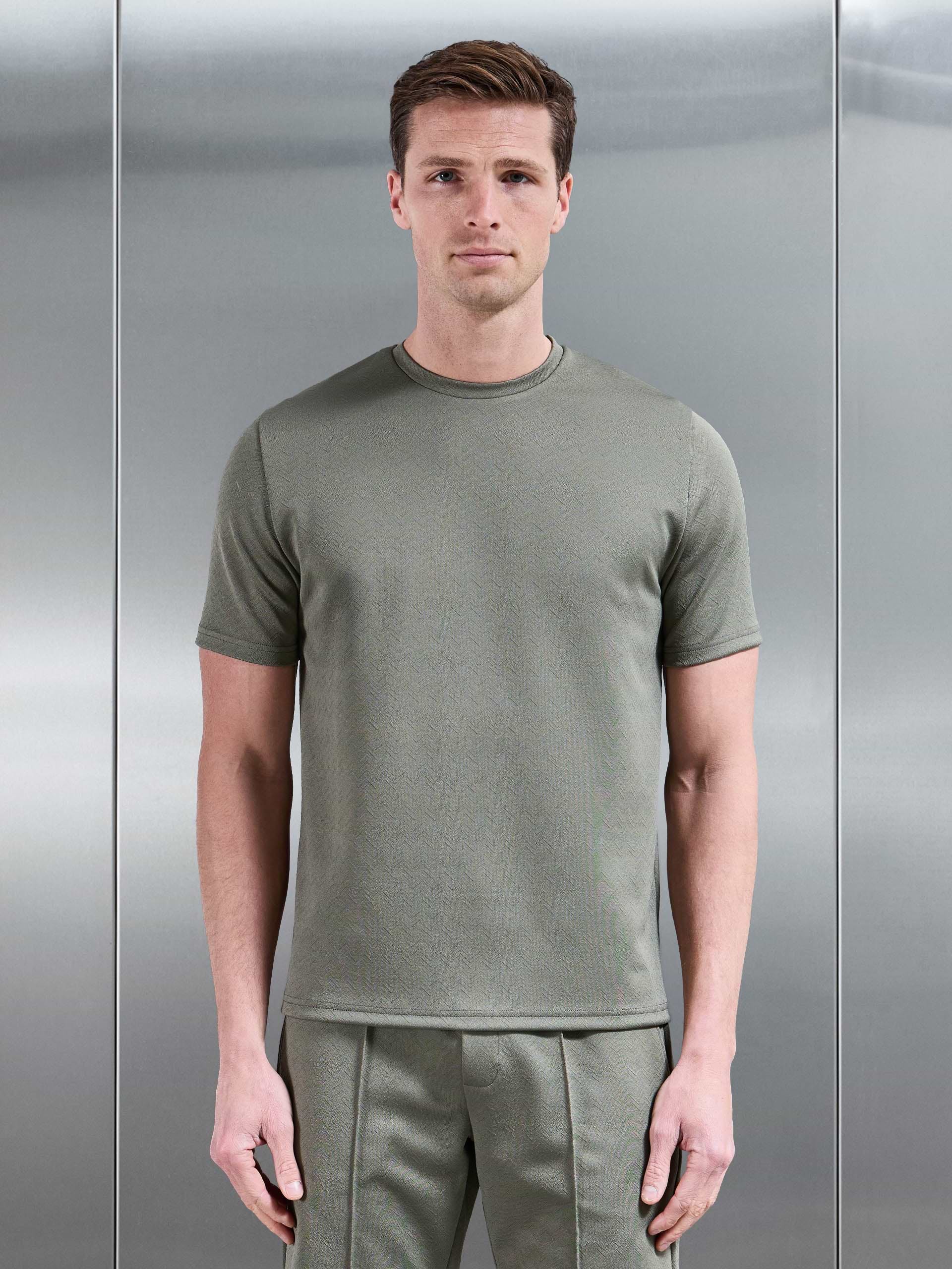 Textured Interlock T-Shirt in Sage