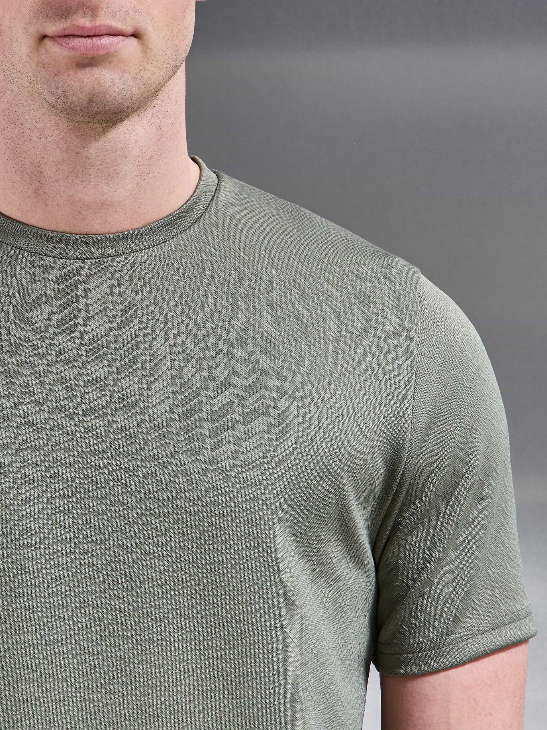 Textured Interlock T-Shirt in Sage