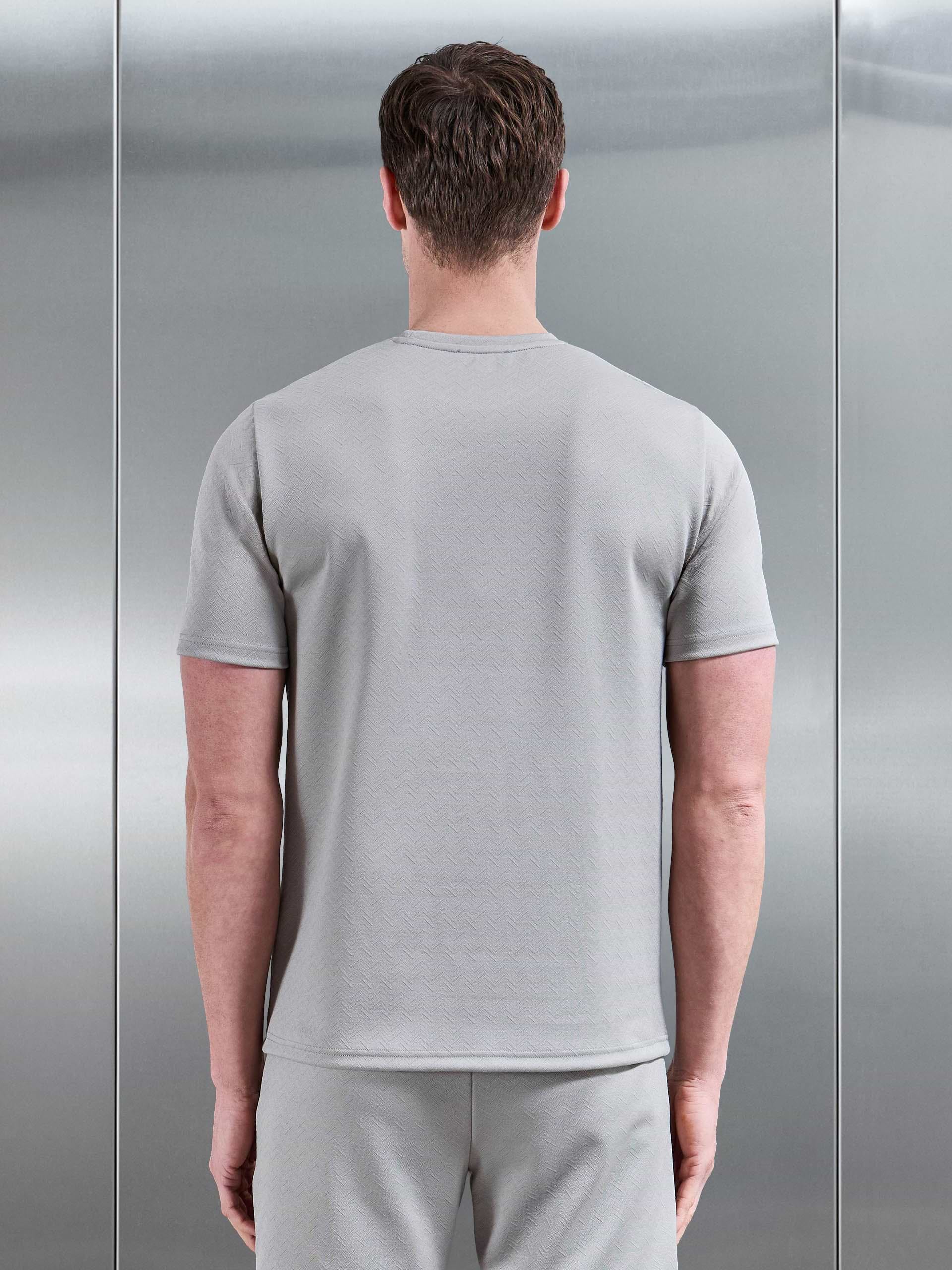 Textured Interlock T-Shirt in Stone