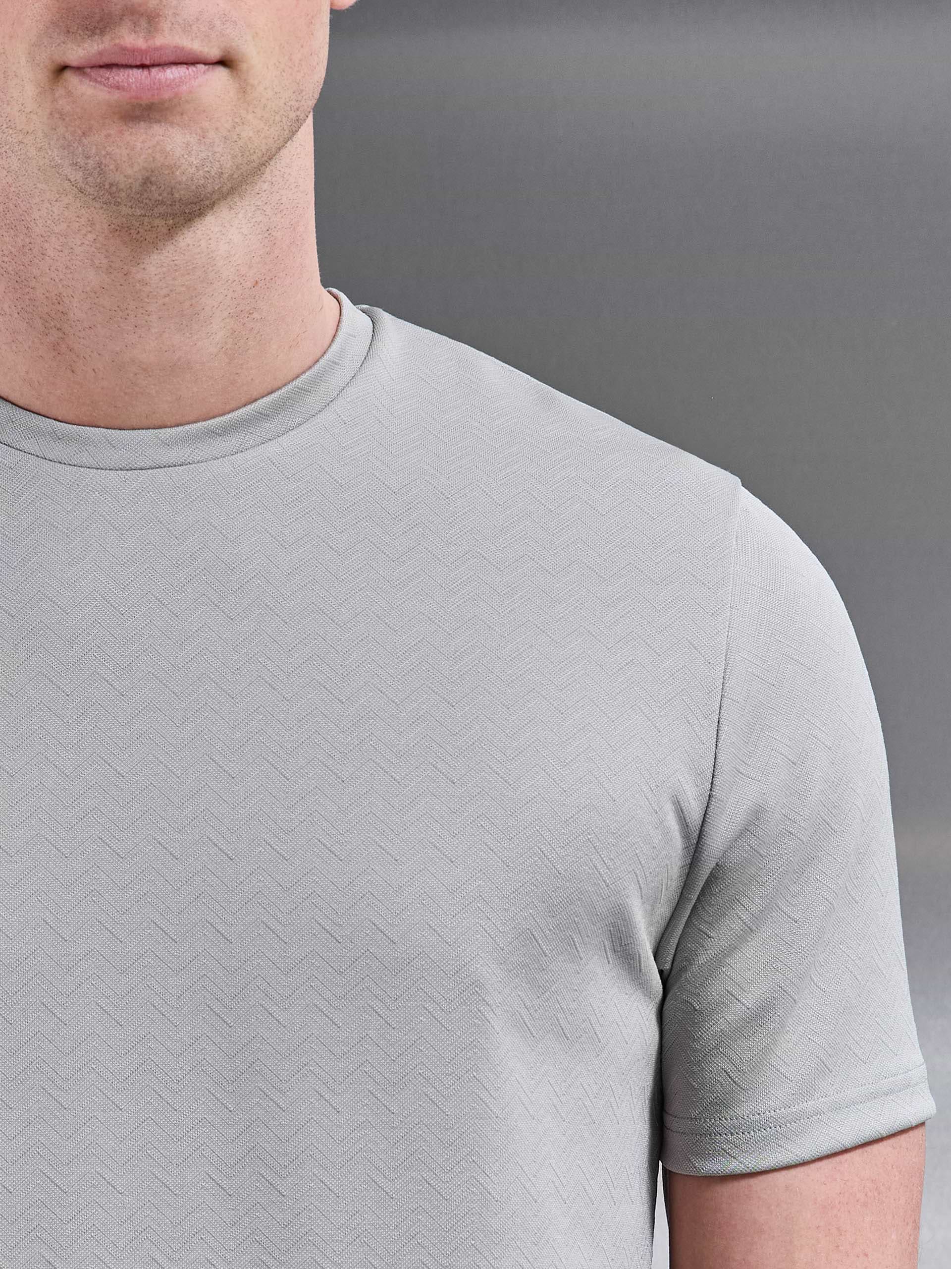 Textured Interlock T-Shirt in Stone