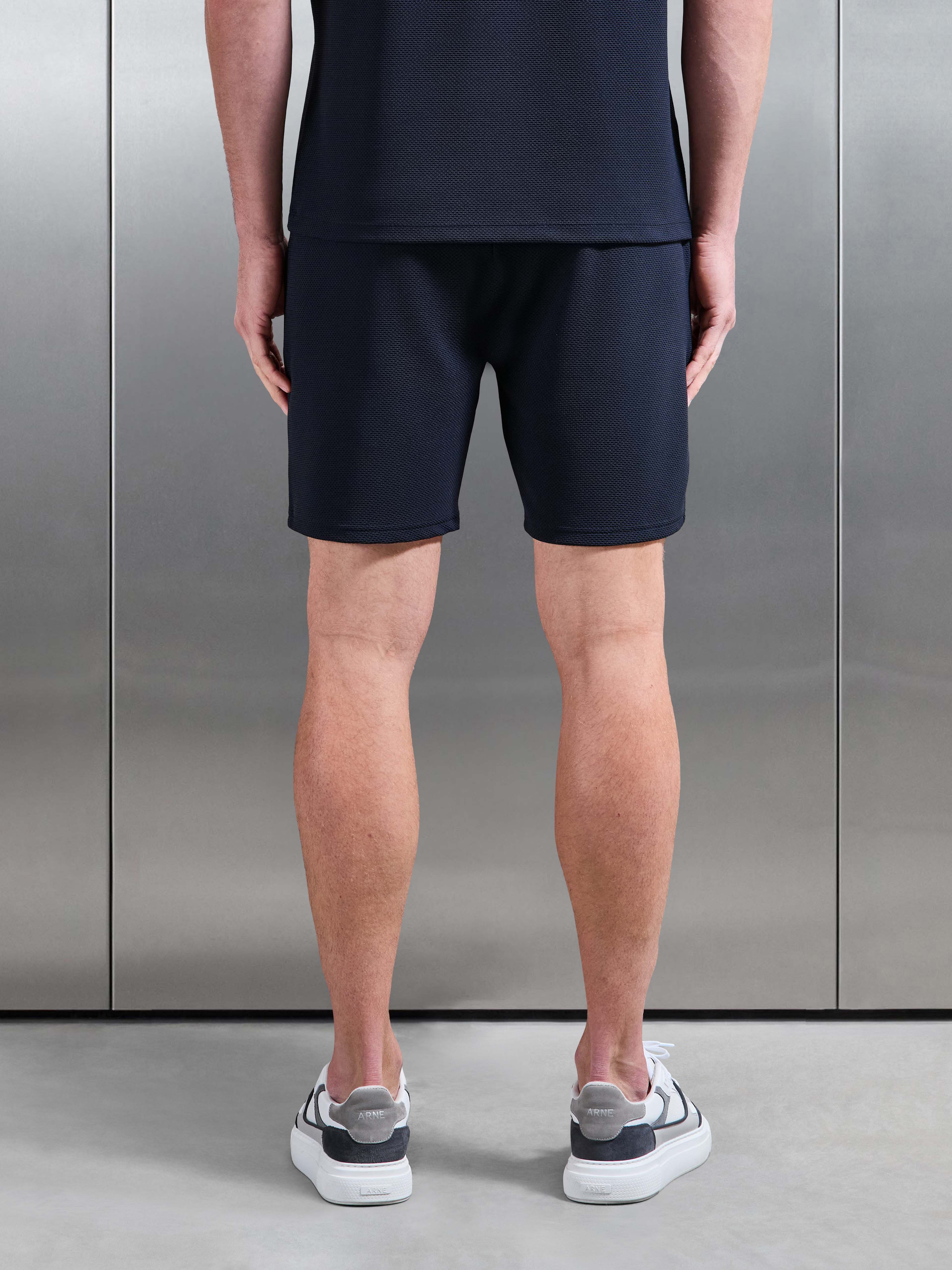 Mens Textured Jersey Short in Navy
