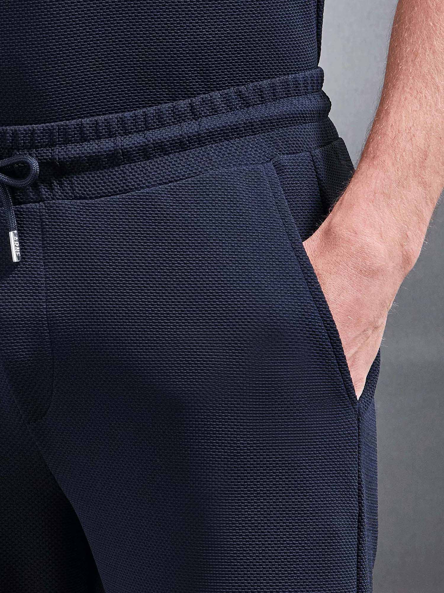 Textured Jersey Short in Navy