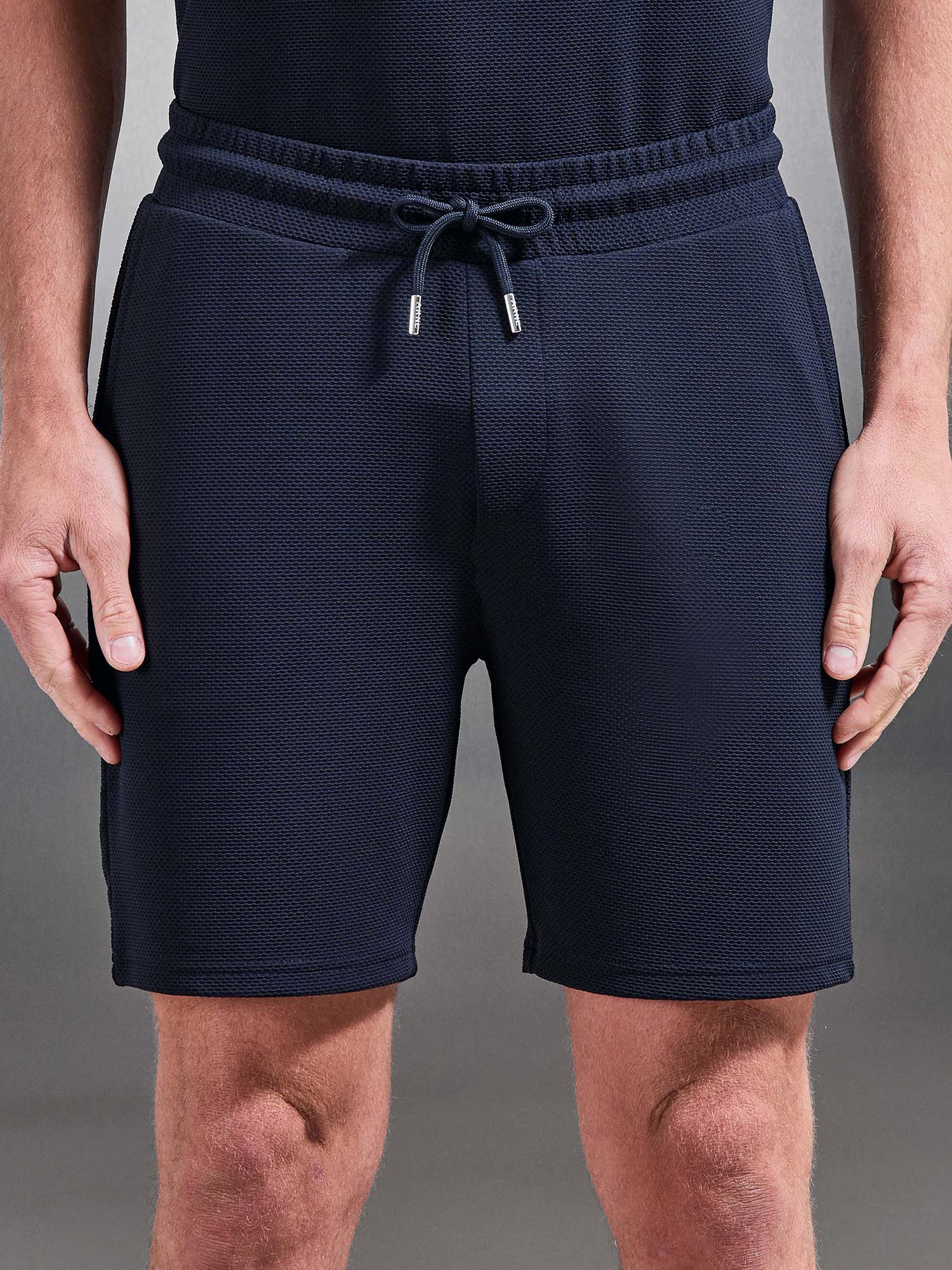 Mens Textured Jersey Short in Navy