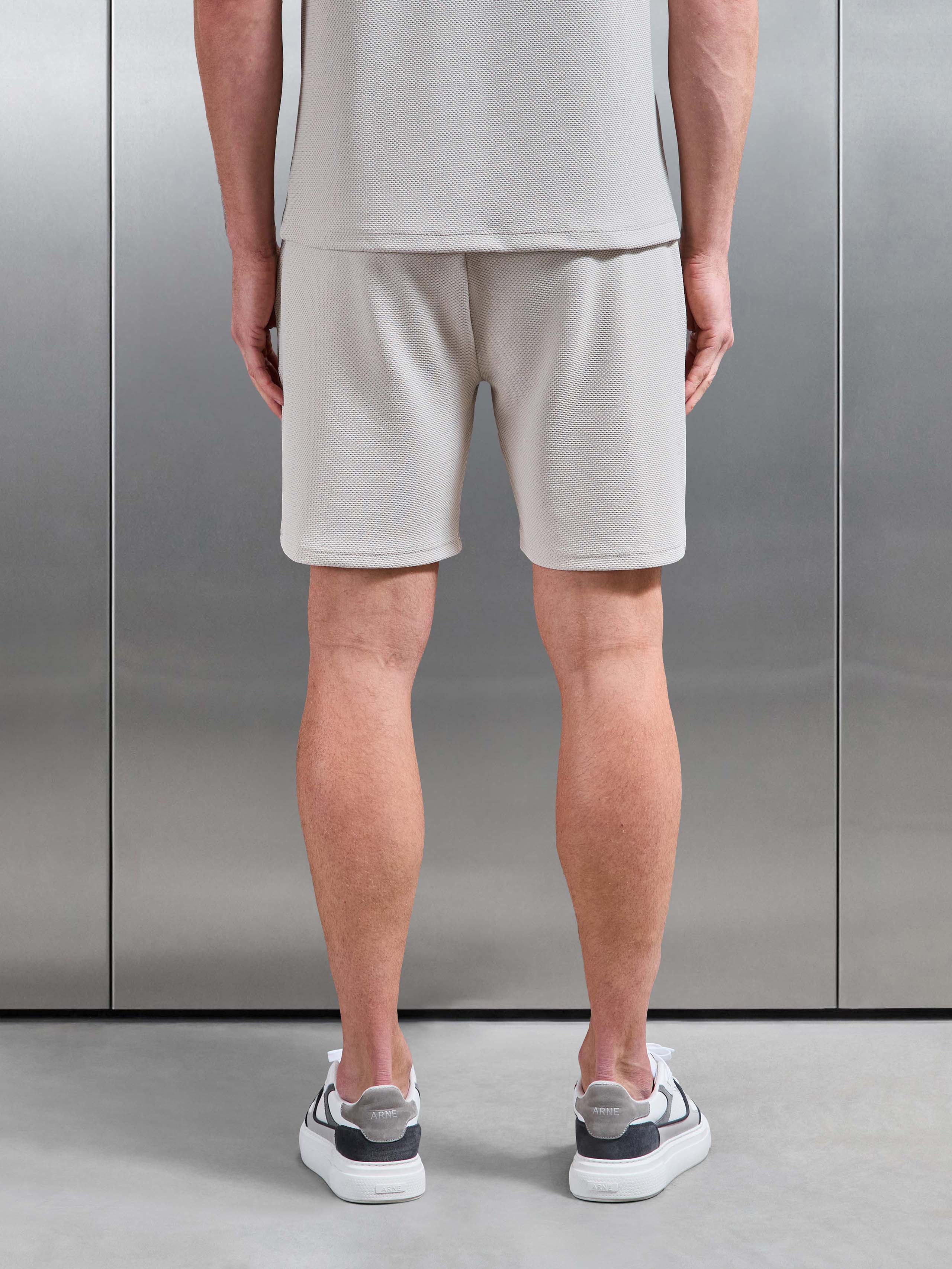 Textured Jersey Short in Stone