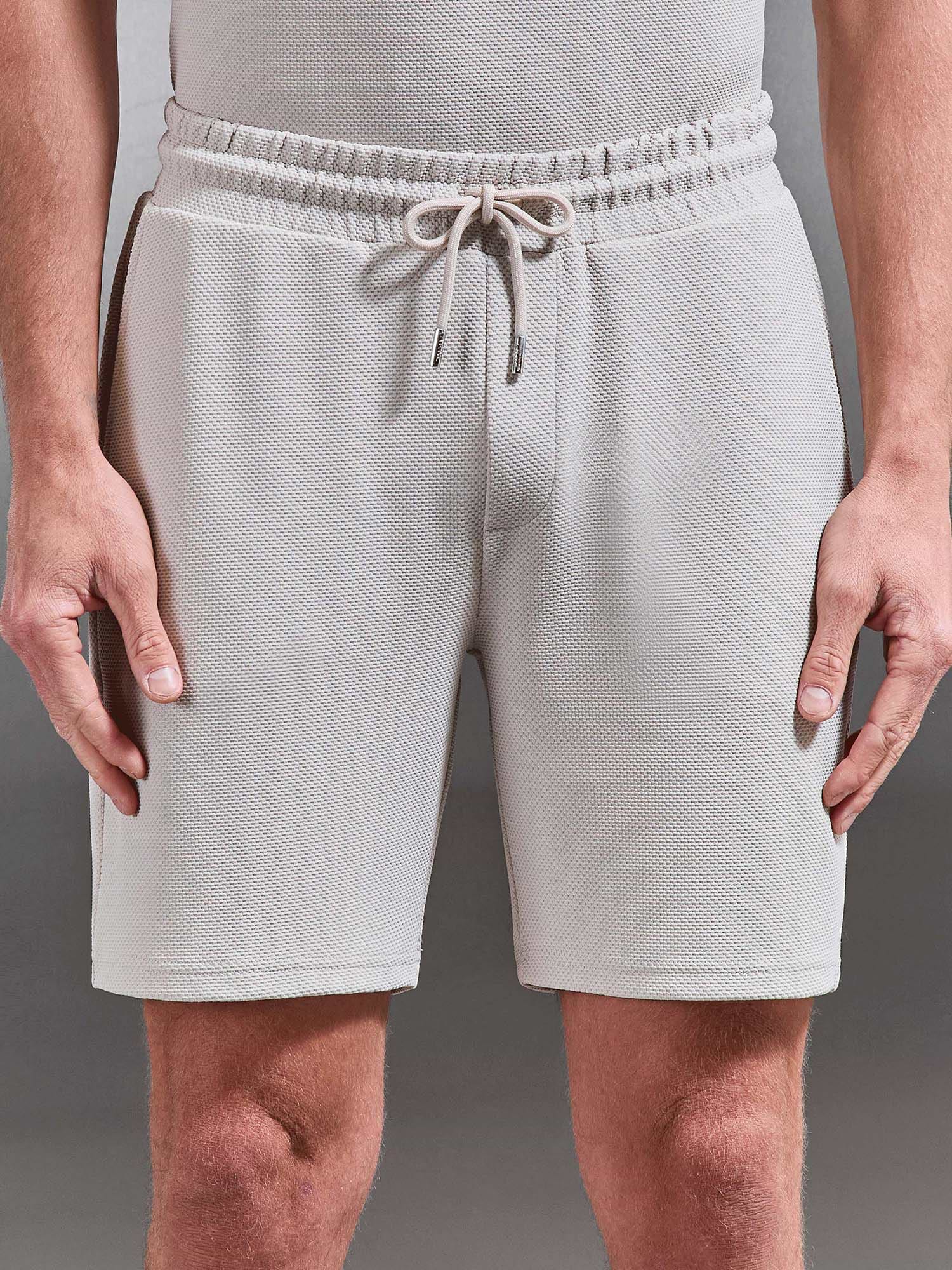 Textured Jersey Short in Stone