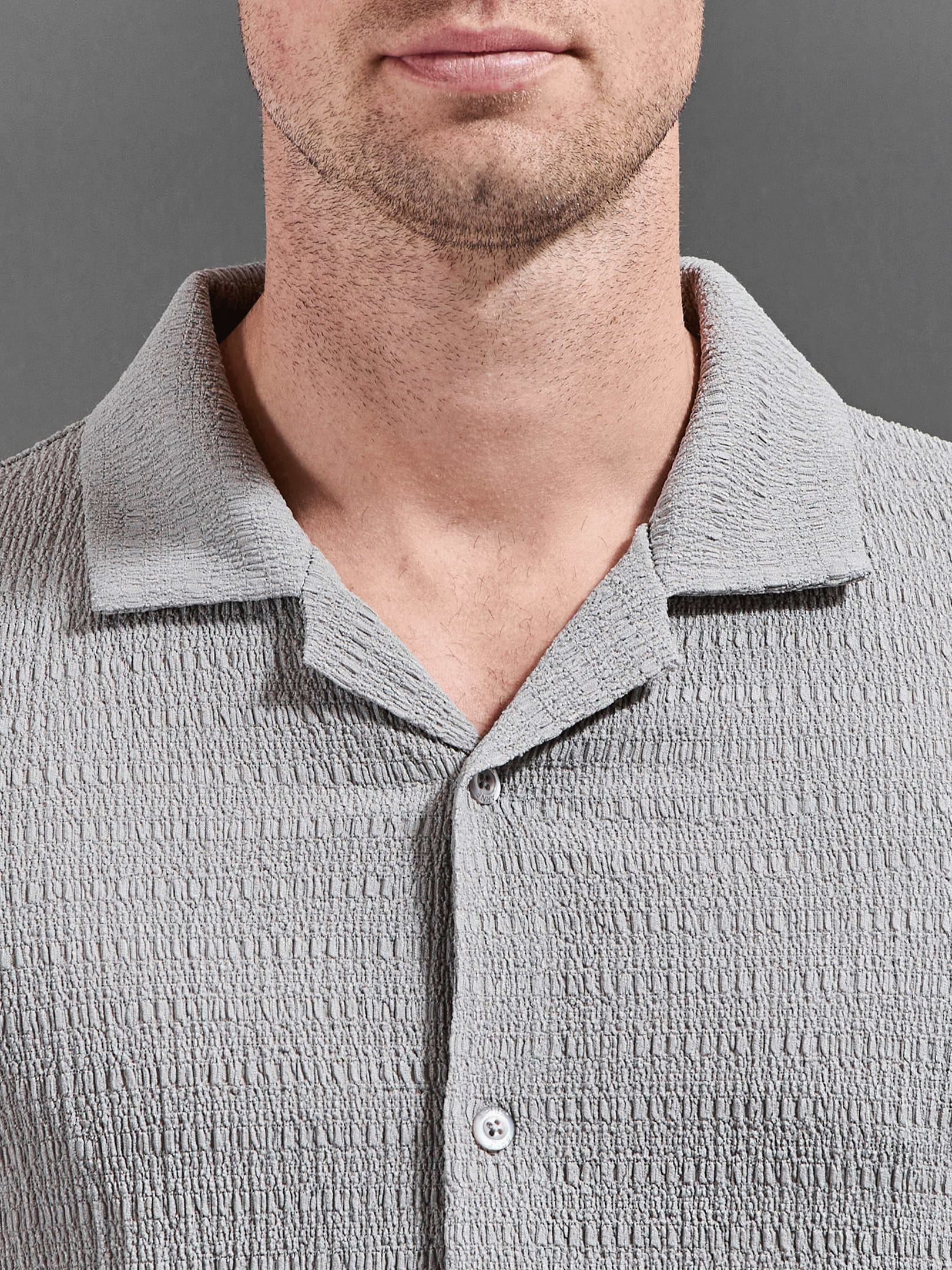 To The Beach Revere Collar Shirt in Stone