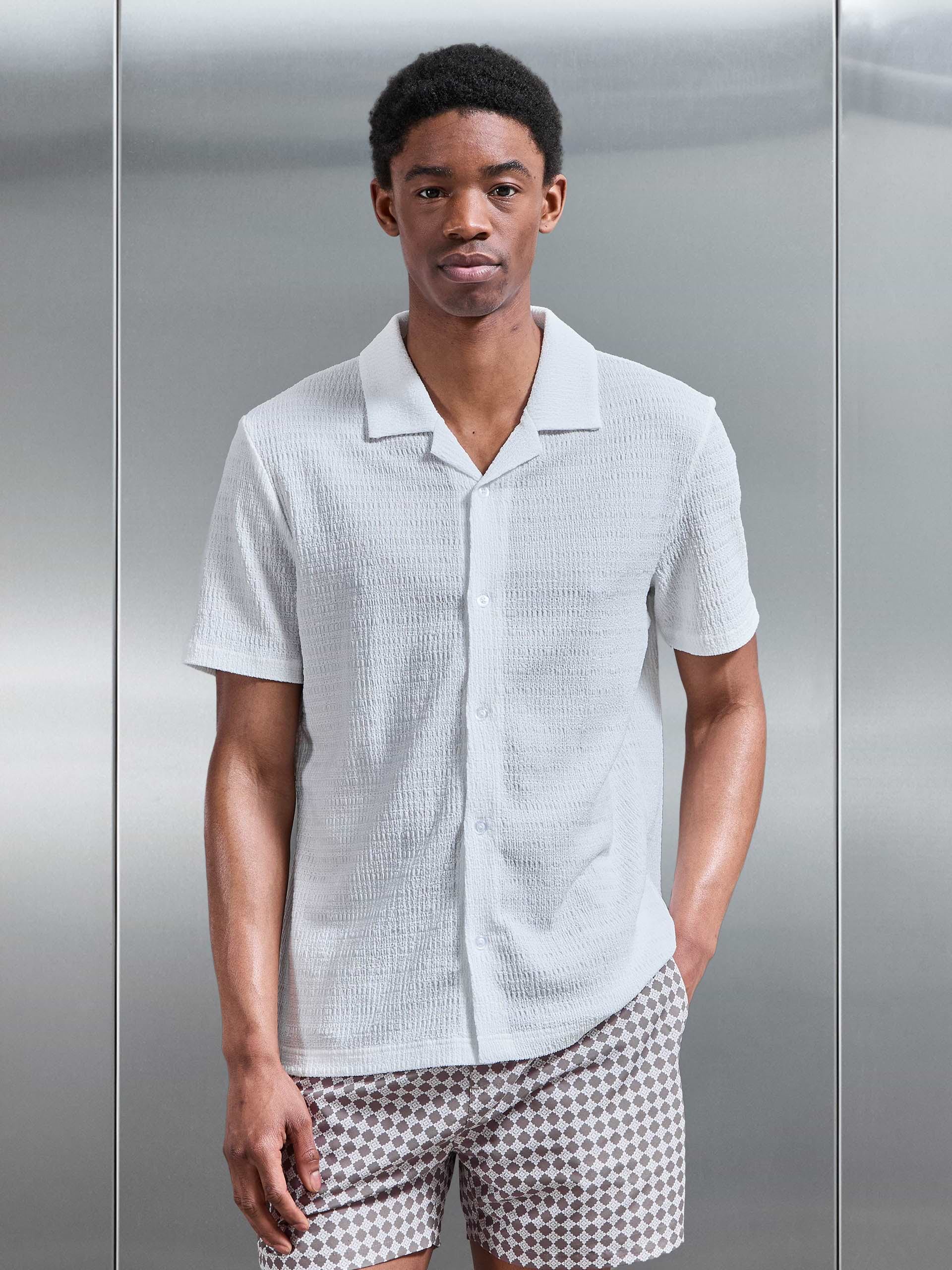 To The Beach Revere Collar Shirt in White