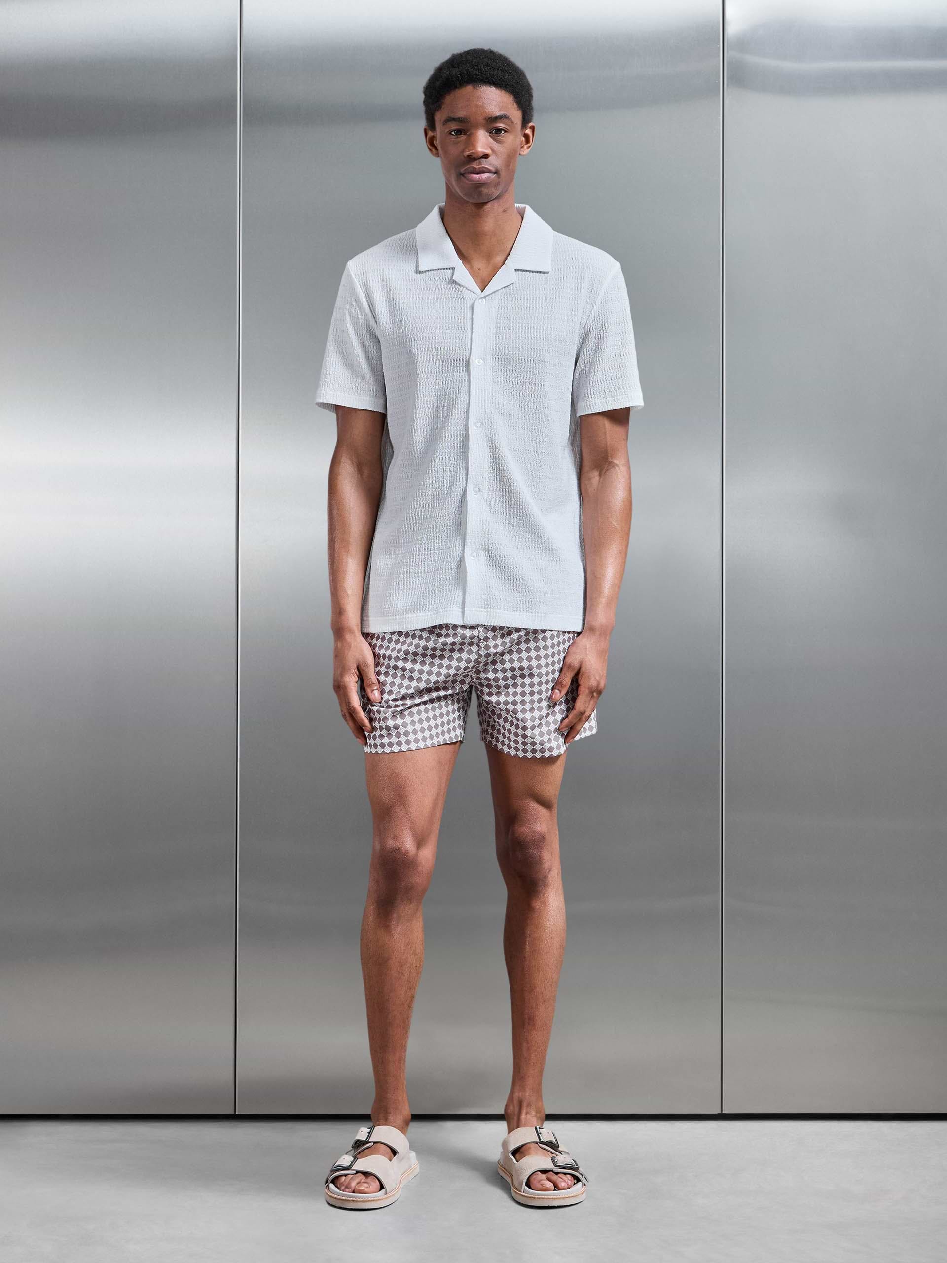 Mens To The Beach Revere Collar Shirt in White