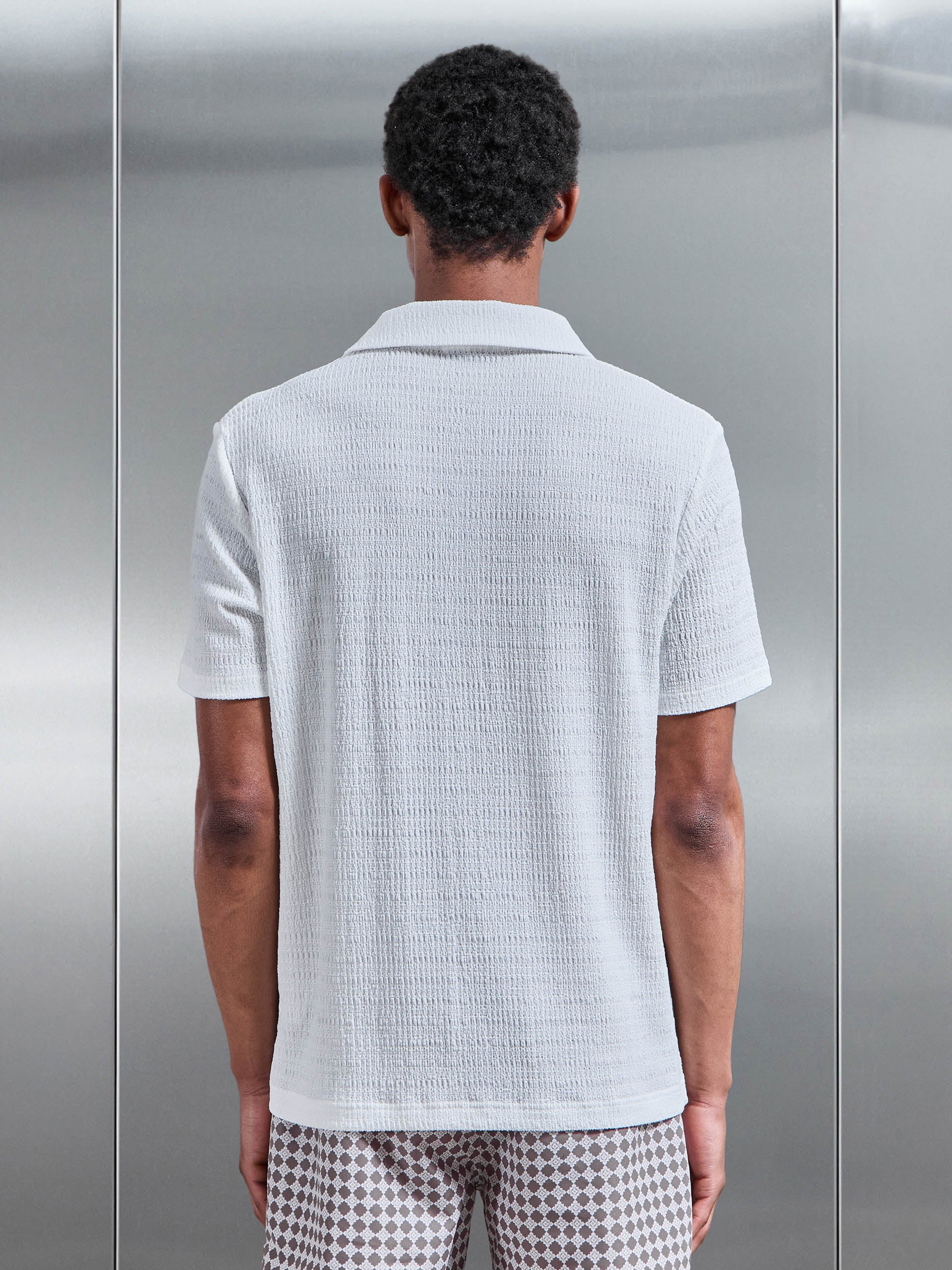 Mens To The Beach Revere Collar Shirt in White