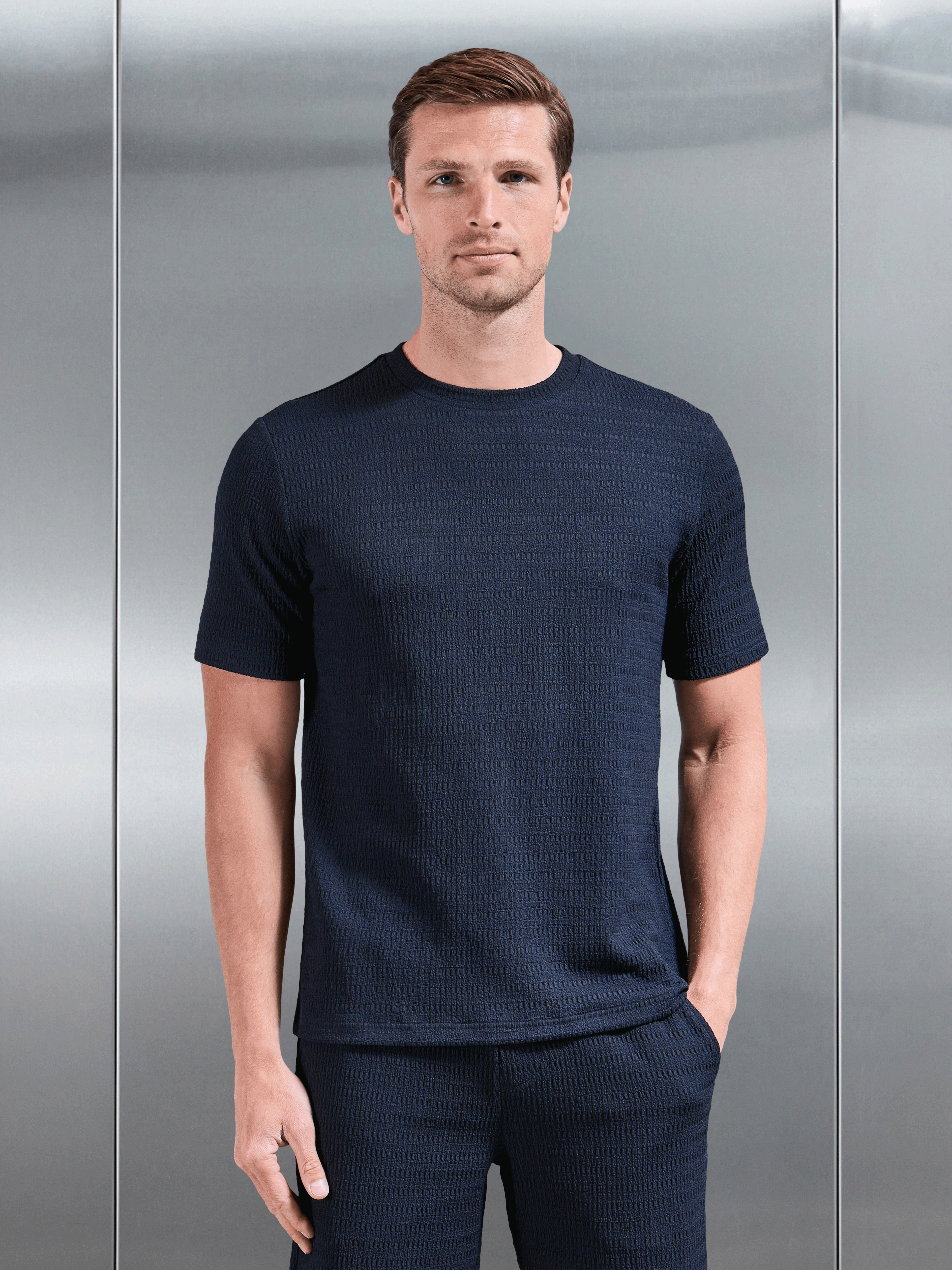 Mens To The Beach T-Shirt in Navy