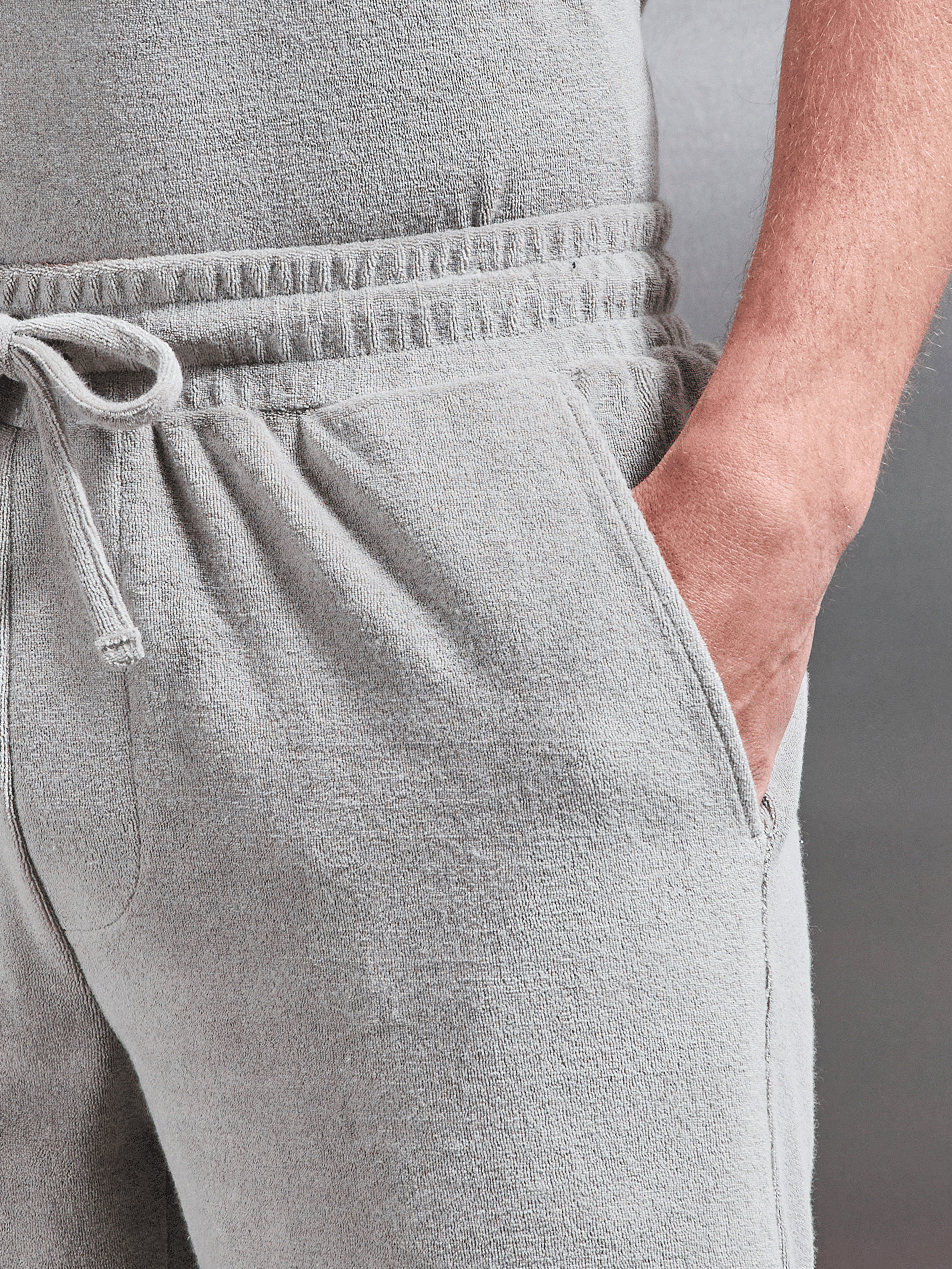 Mens Towelling Short in Stone
