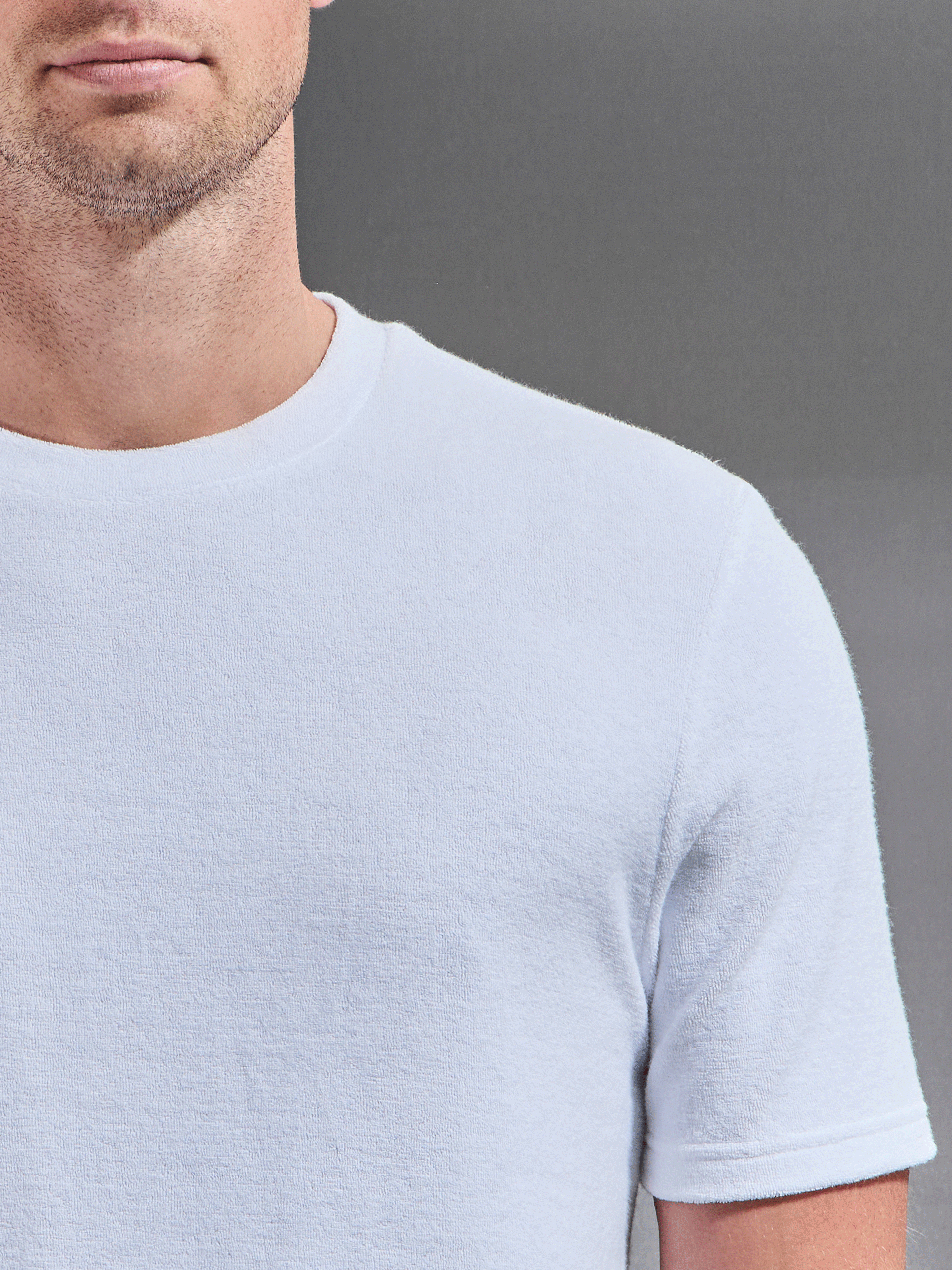 Mens Towelling T-Shirt in White