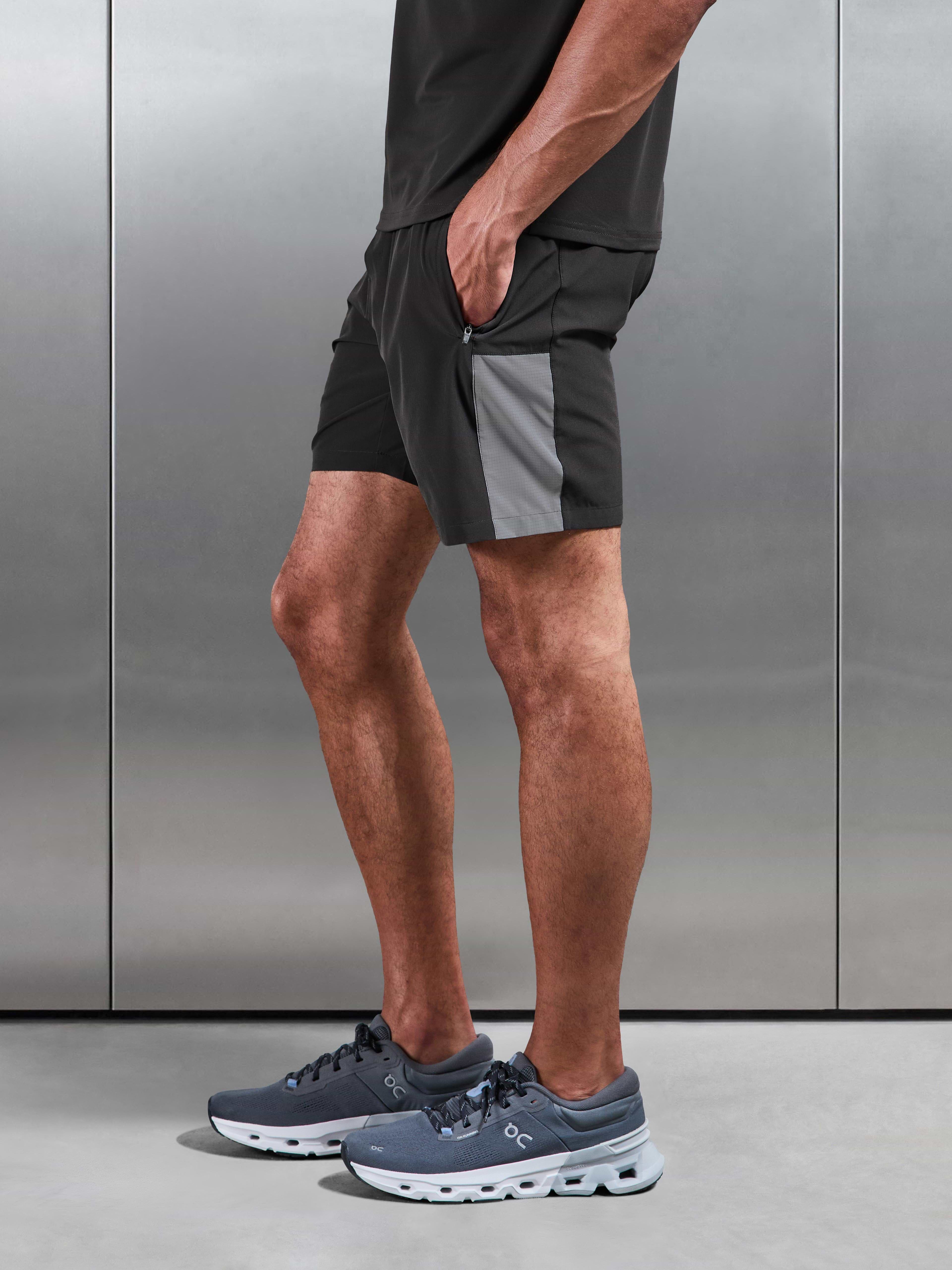 Track Colour Block Active Short in Grey Mid Grey