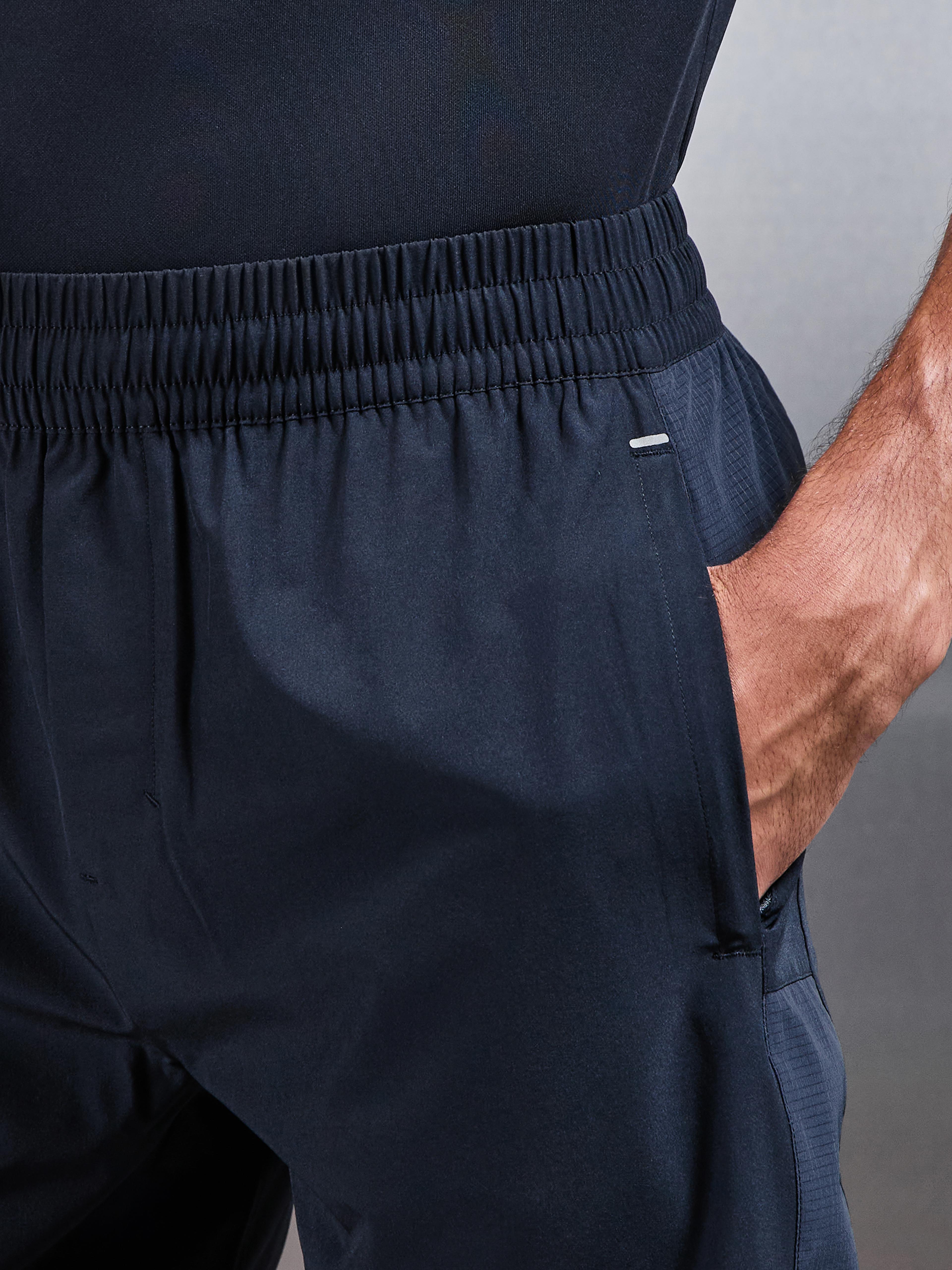 Mens Track Colour Block Active Short in Navy Slate Blue