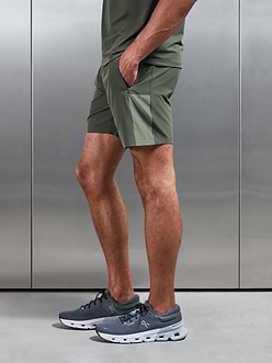 Mens Track Colour Block Active Short in Sage Light Sage