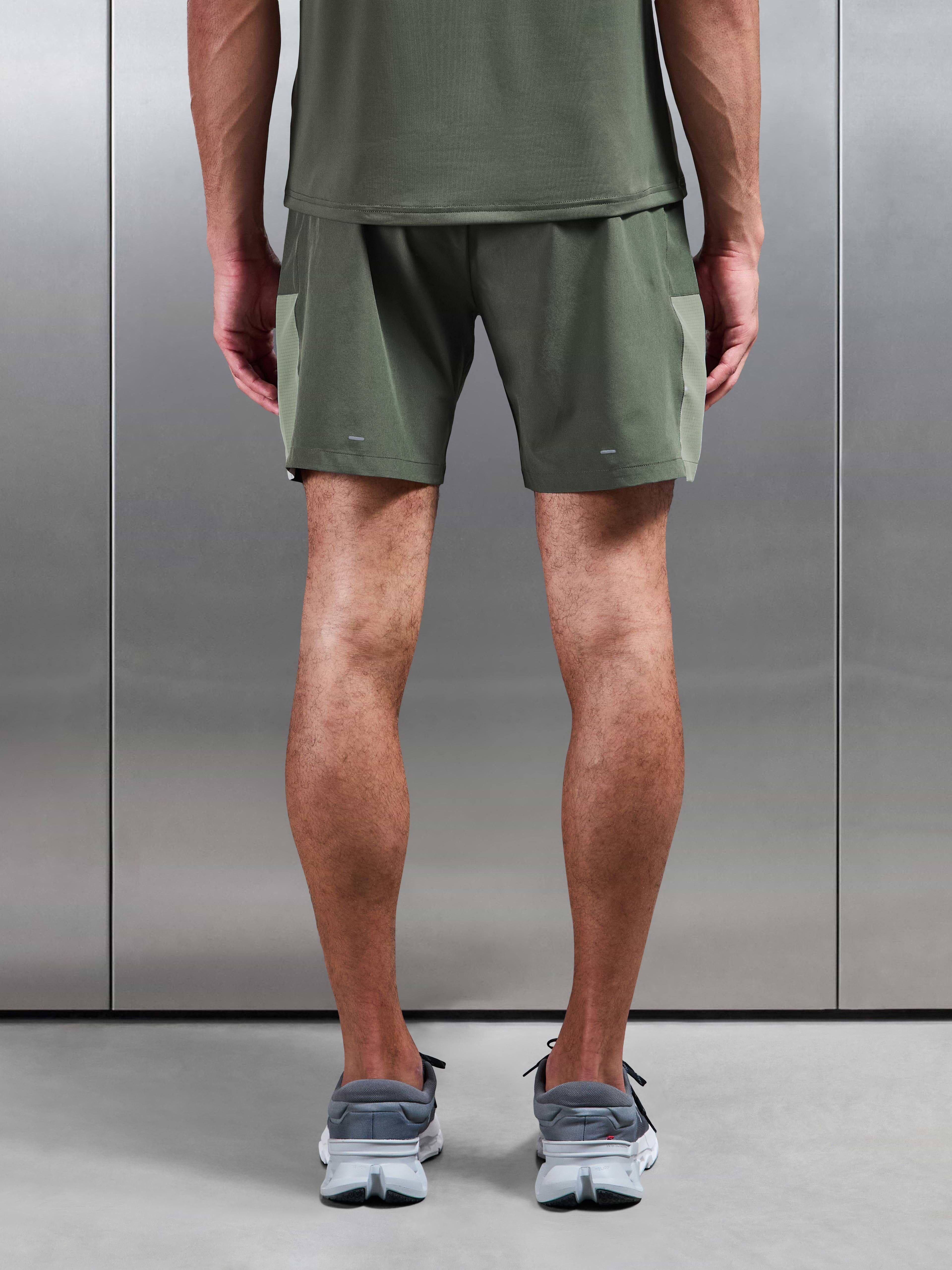 Track Colour Block Active Short in Sage Light Sage