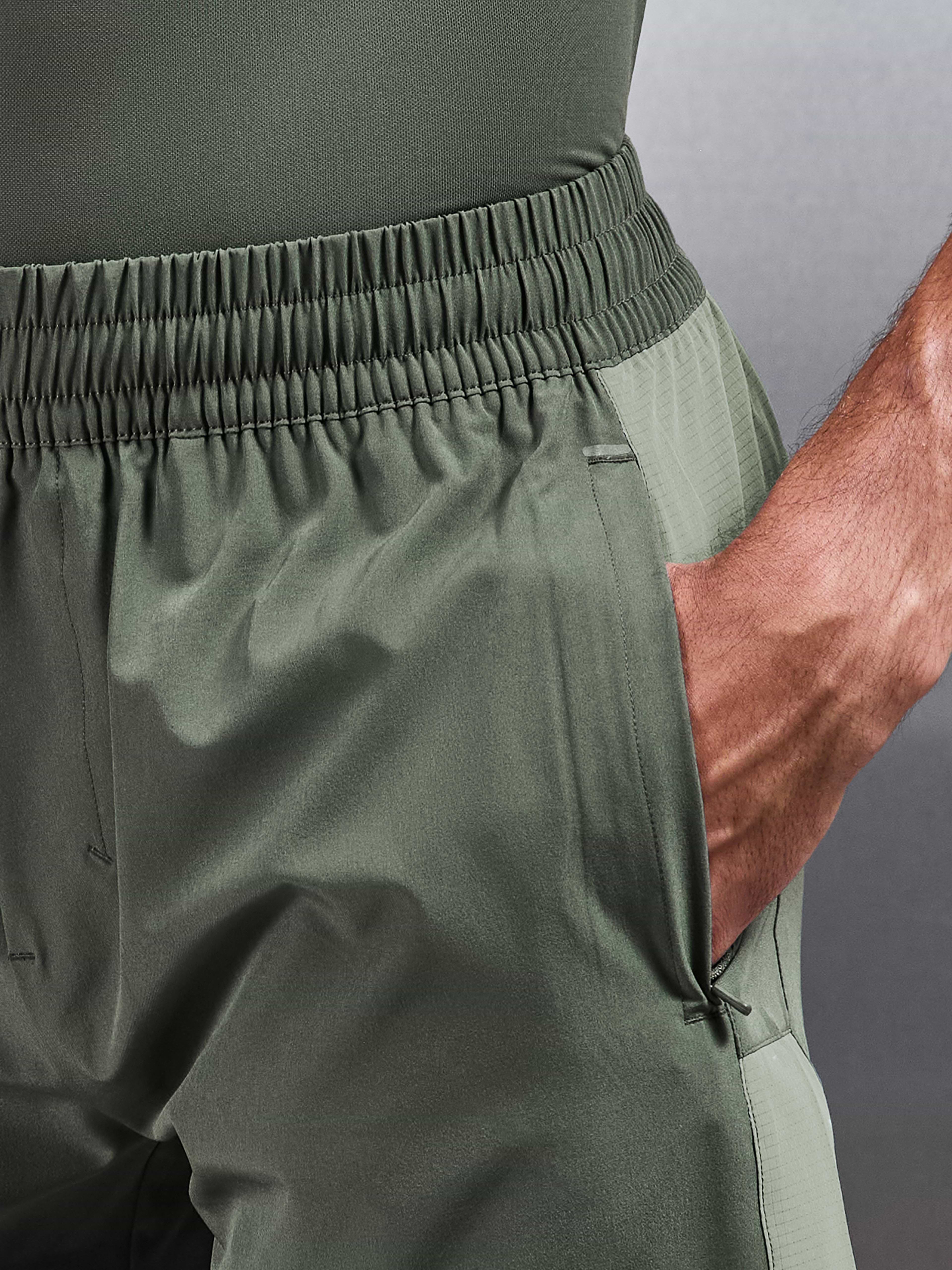 Track Colour Block Active Short in Sage Light Sage