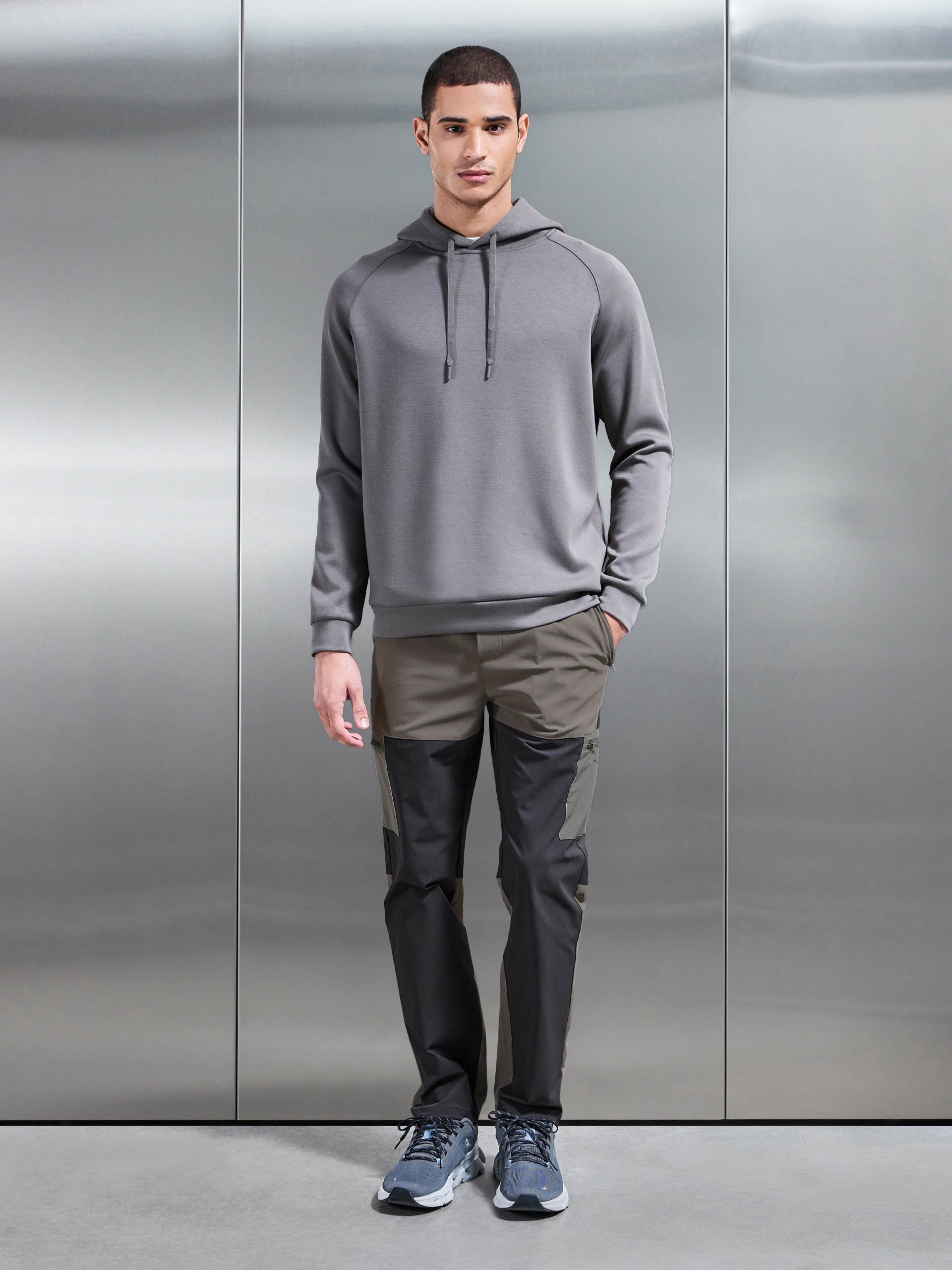 Mens Trail Colour Block Cargo Pant in Grey