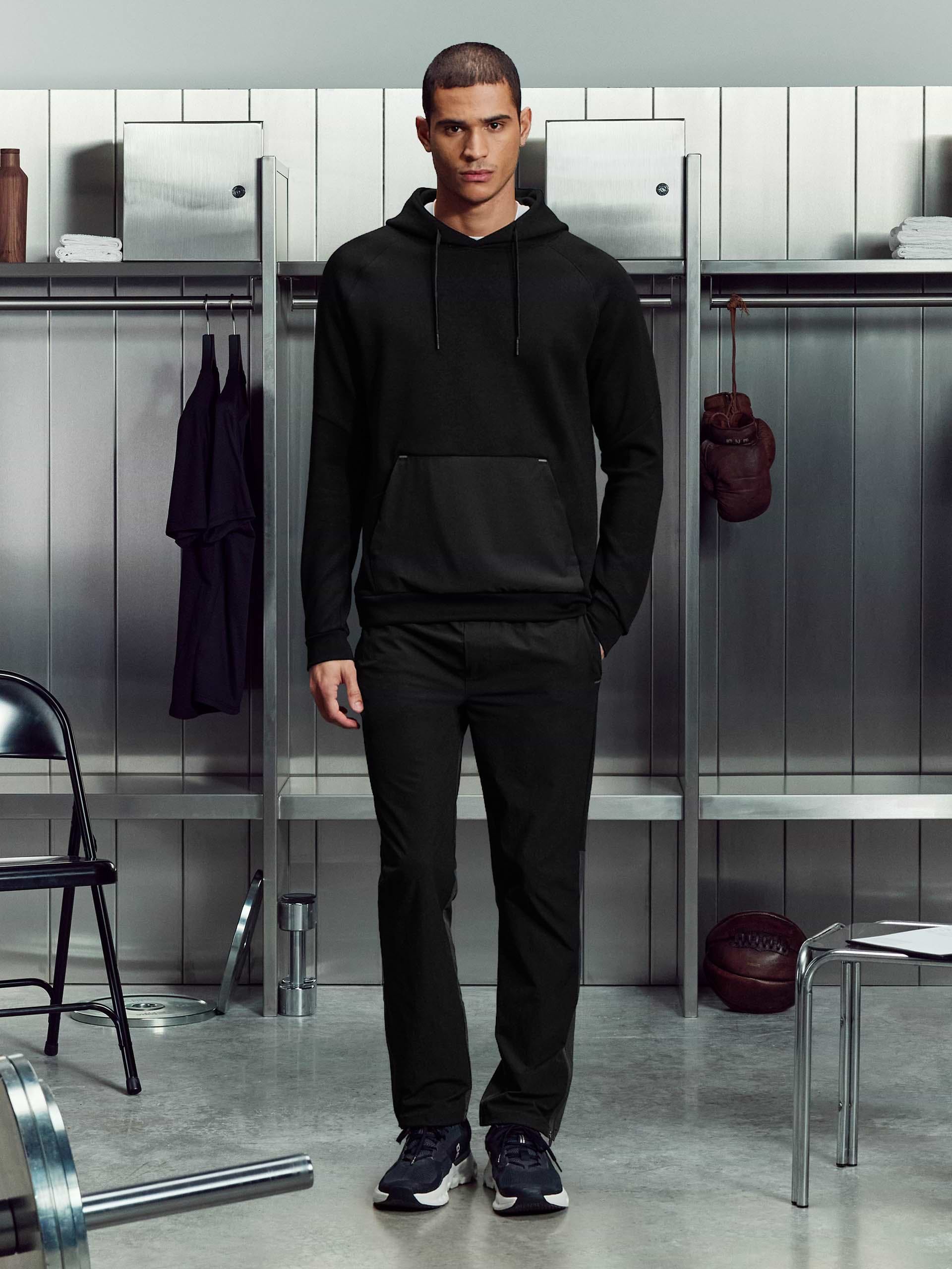 Mens Trail Hybrid Hoodie in Black