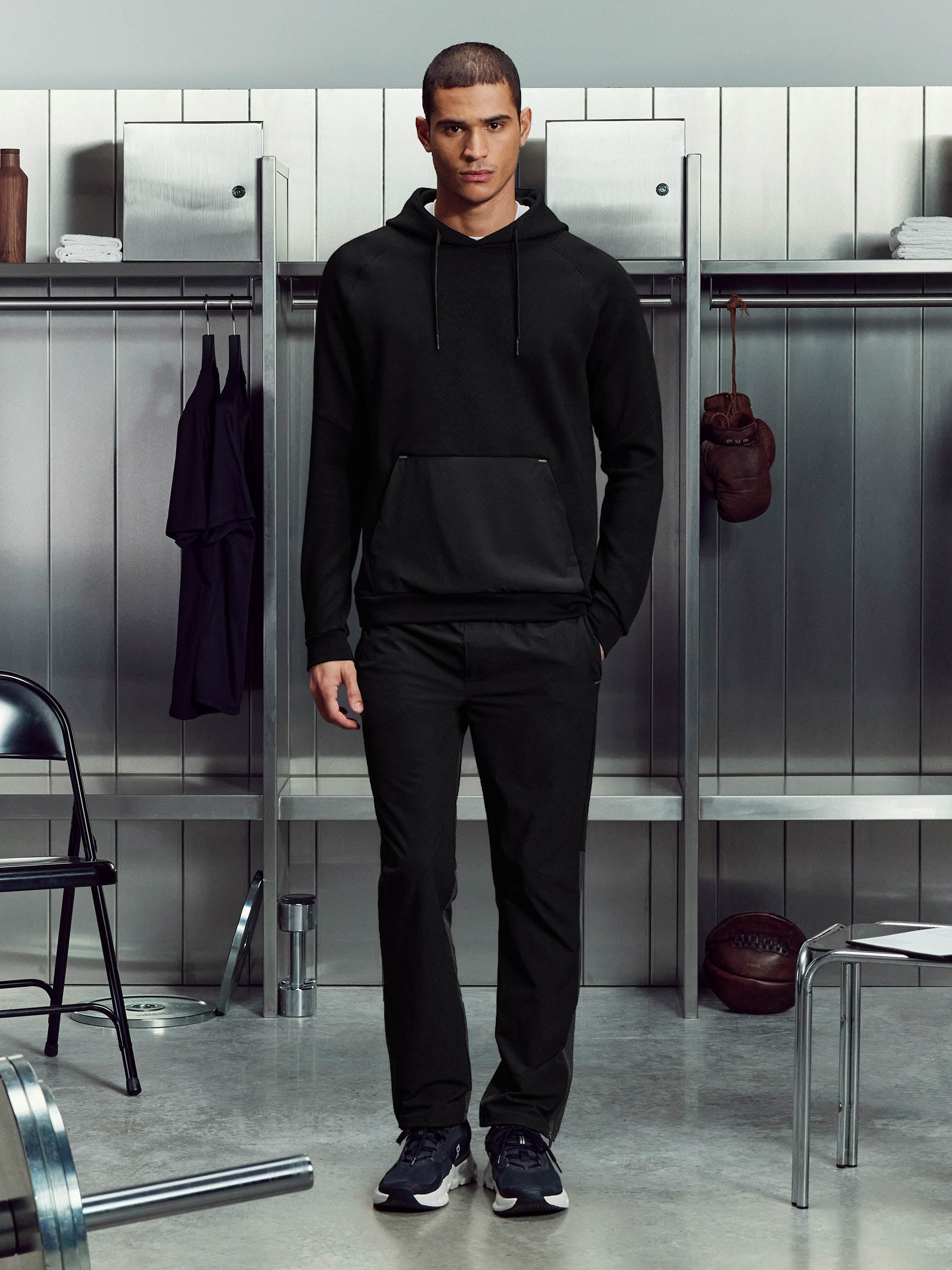 Mens Trail Hybrid Hoodie in Black