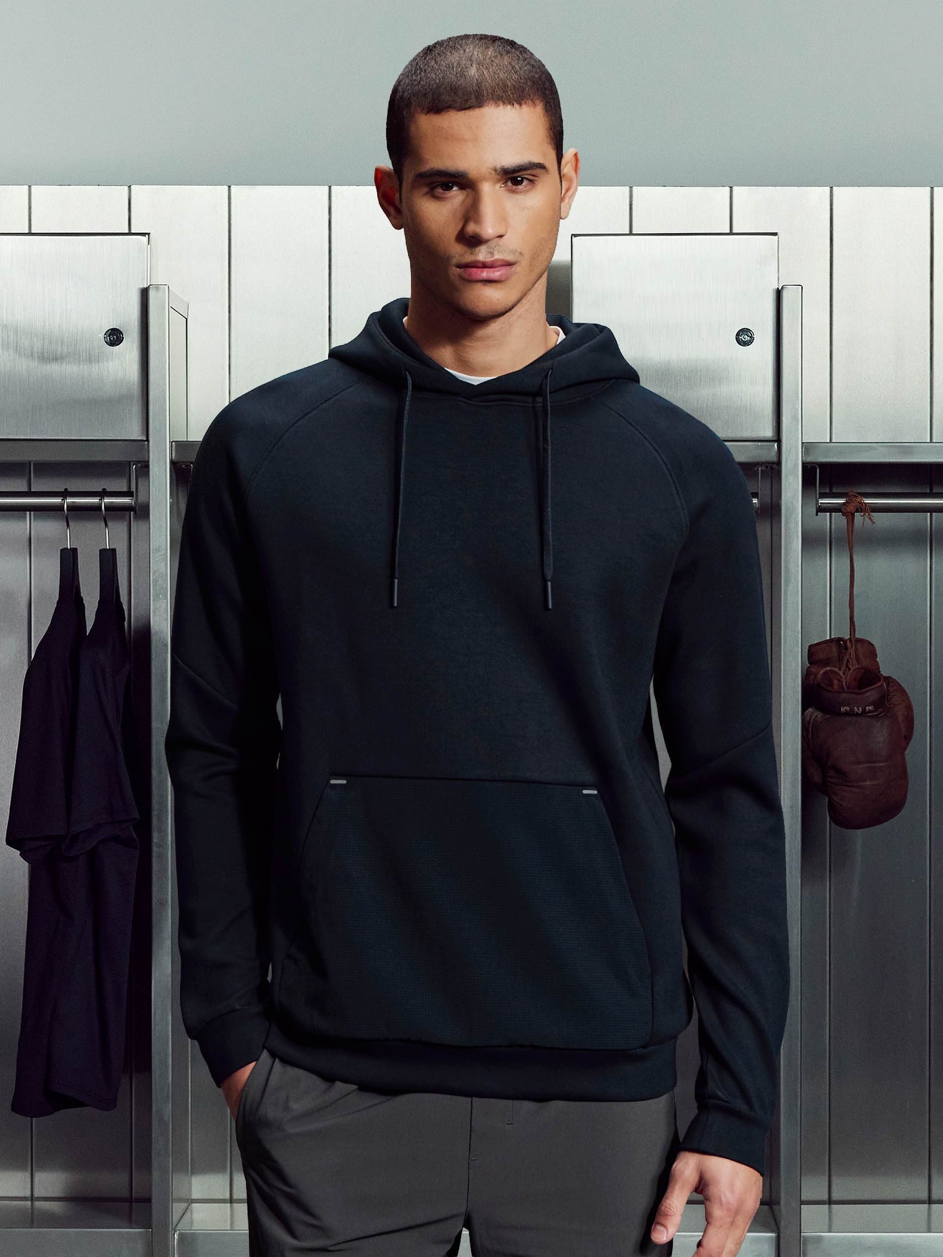 Mens Trail Hybrid Hoodie in Navy