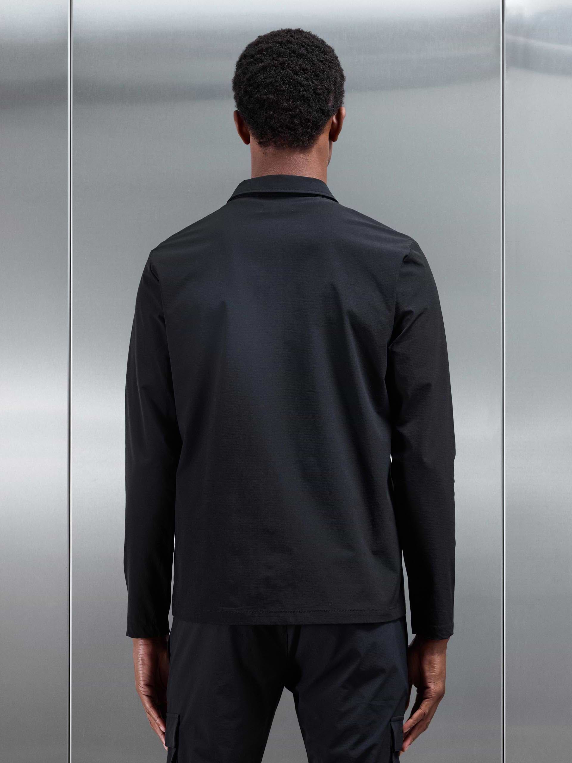 Utility Cargo Overshirt in Black