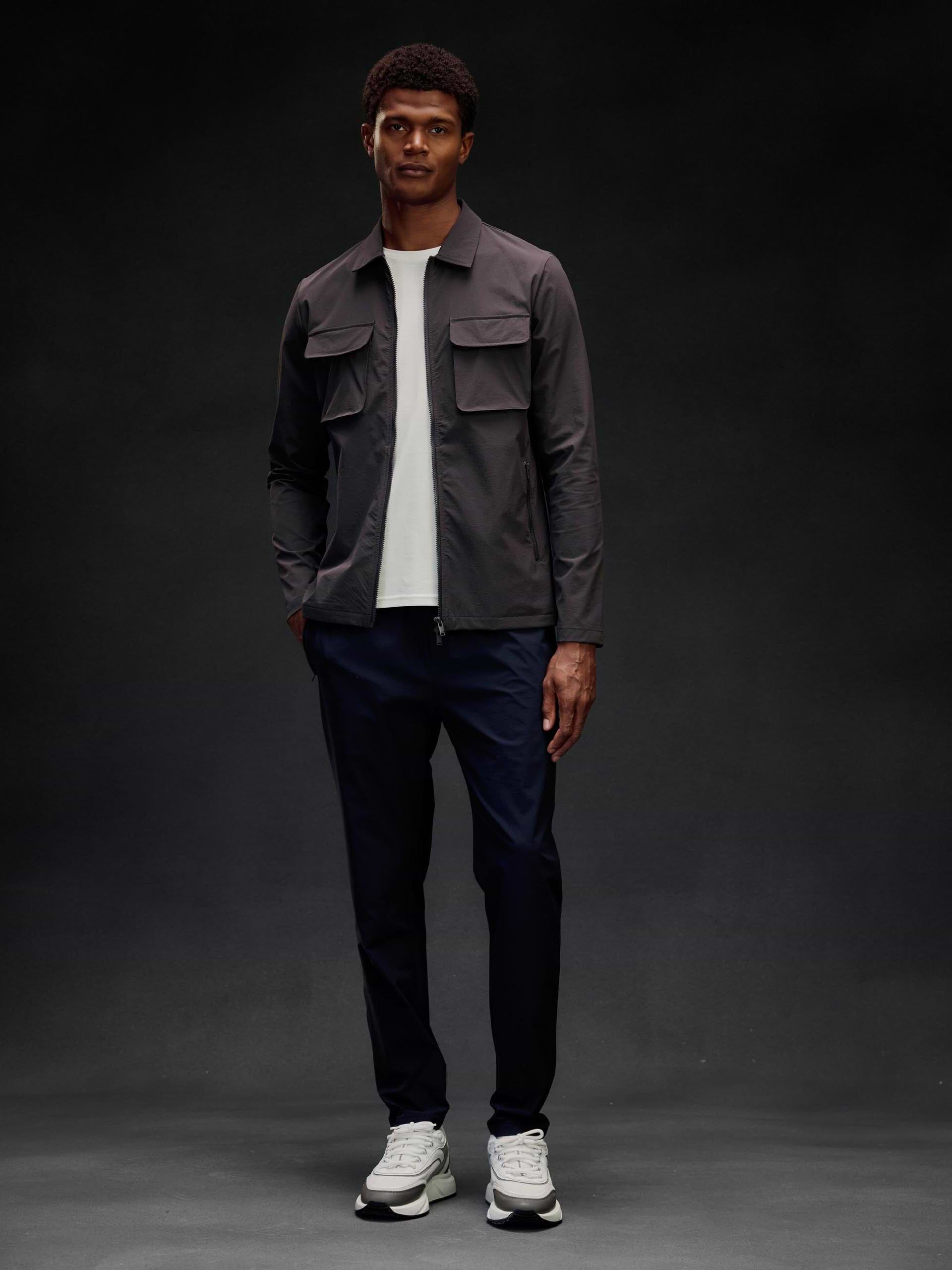 Mens Utility Cargo Overshirt in Grey