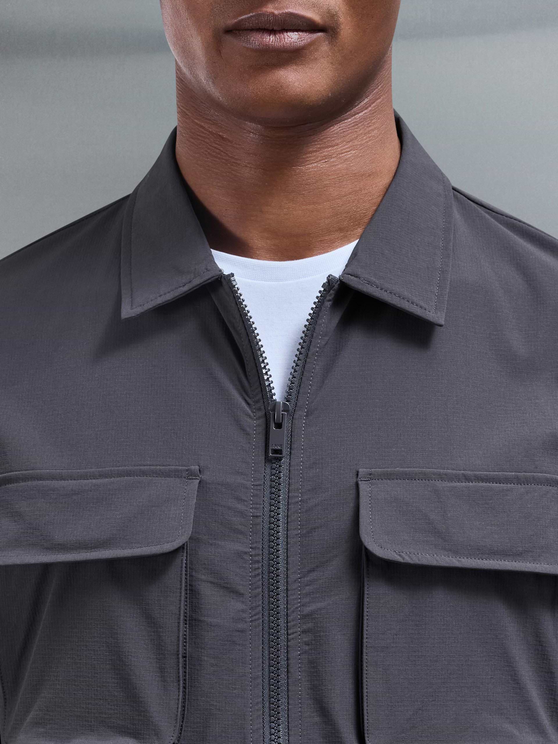 Utility Cargo Overshirt in Grey