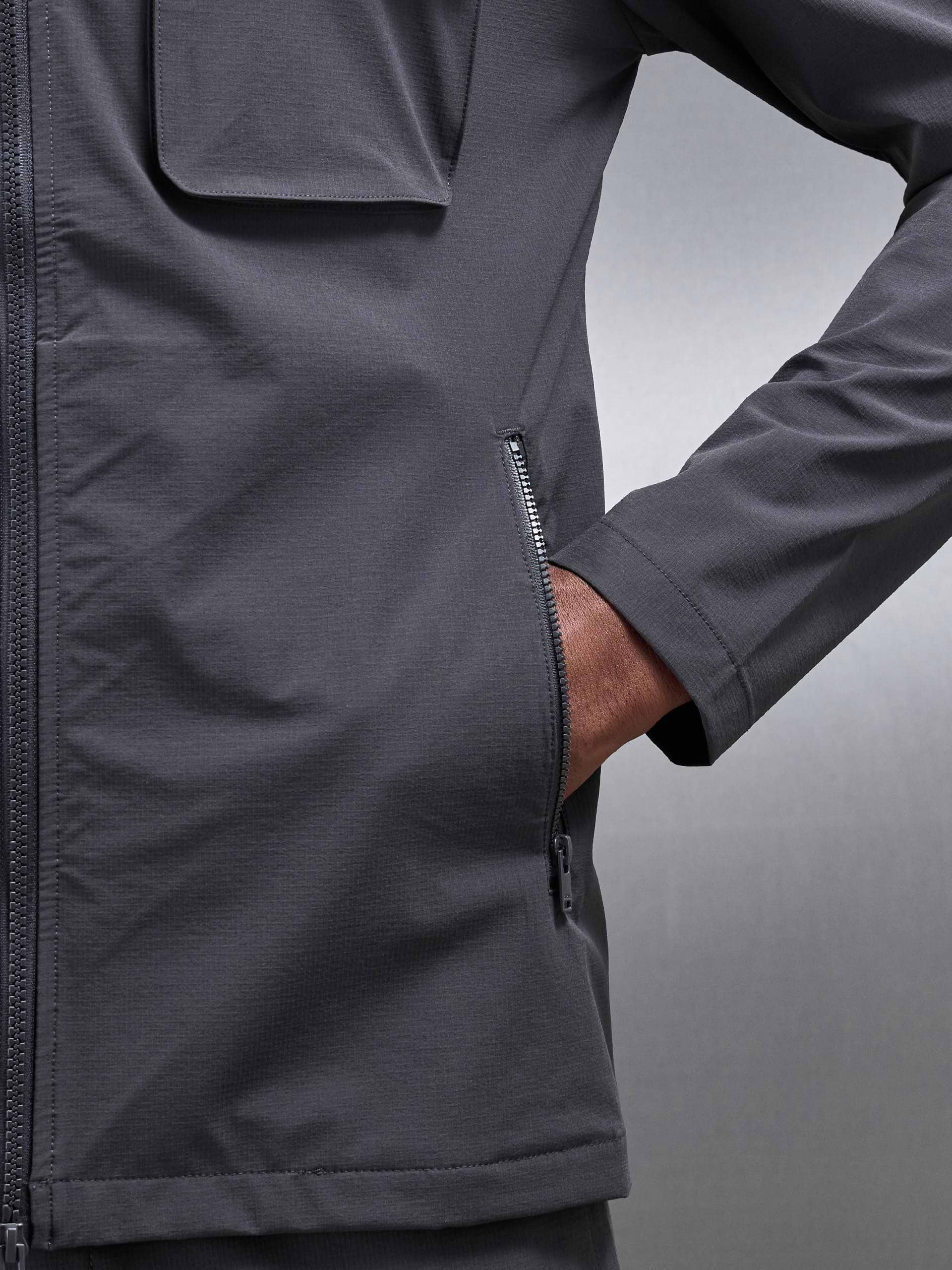 Utility Cargo Overshirt in Grey