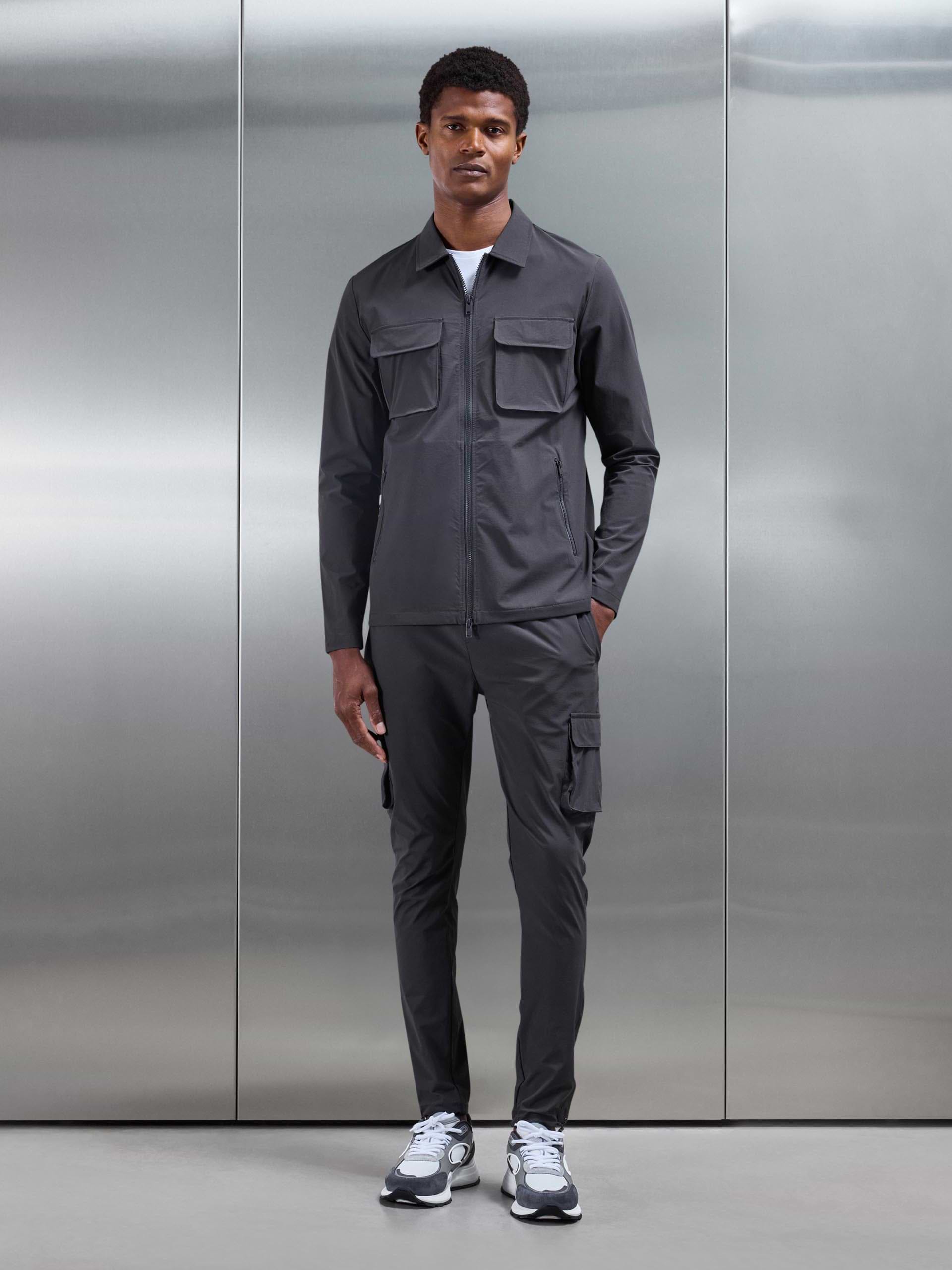 Utility Cargo Overshirt in Grey
