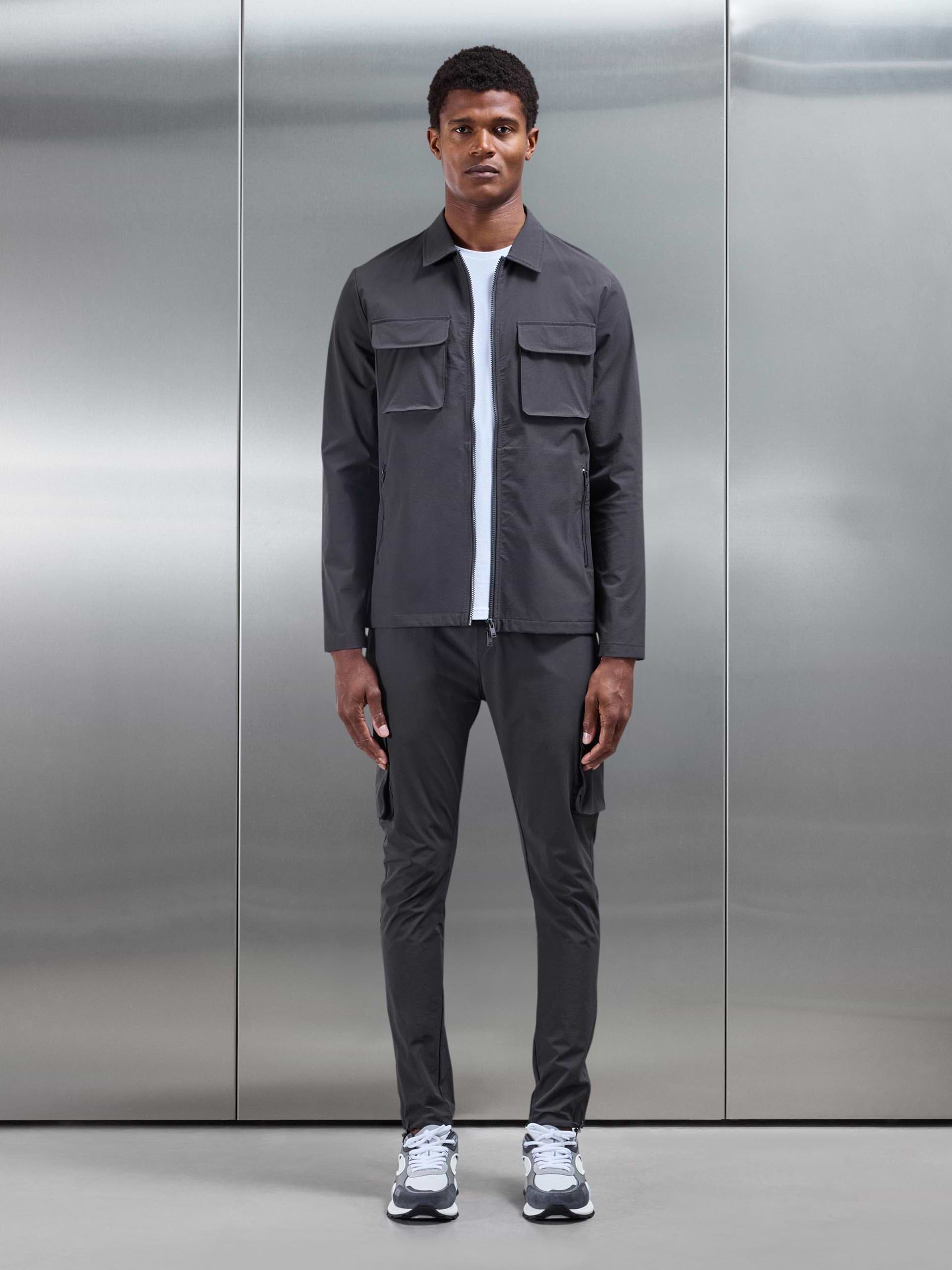 Utility Cargo Overshirt in Grey