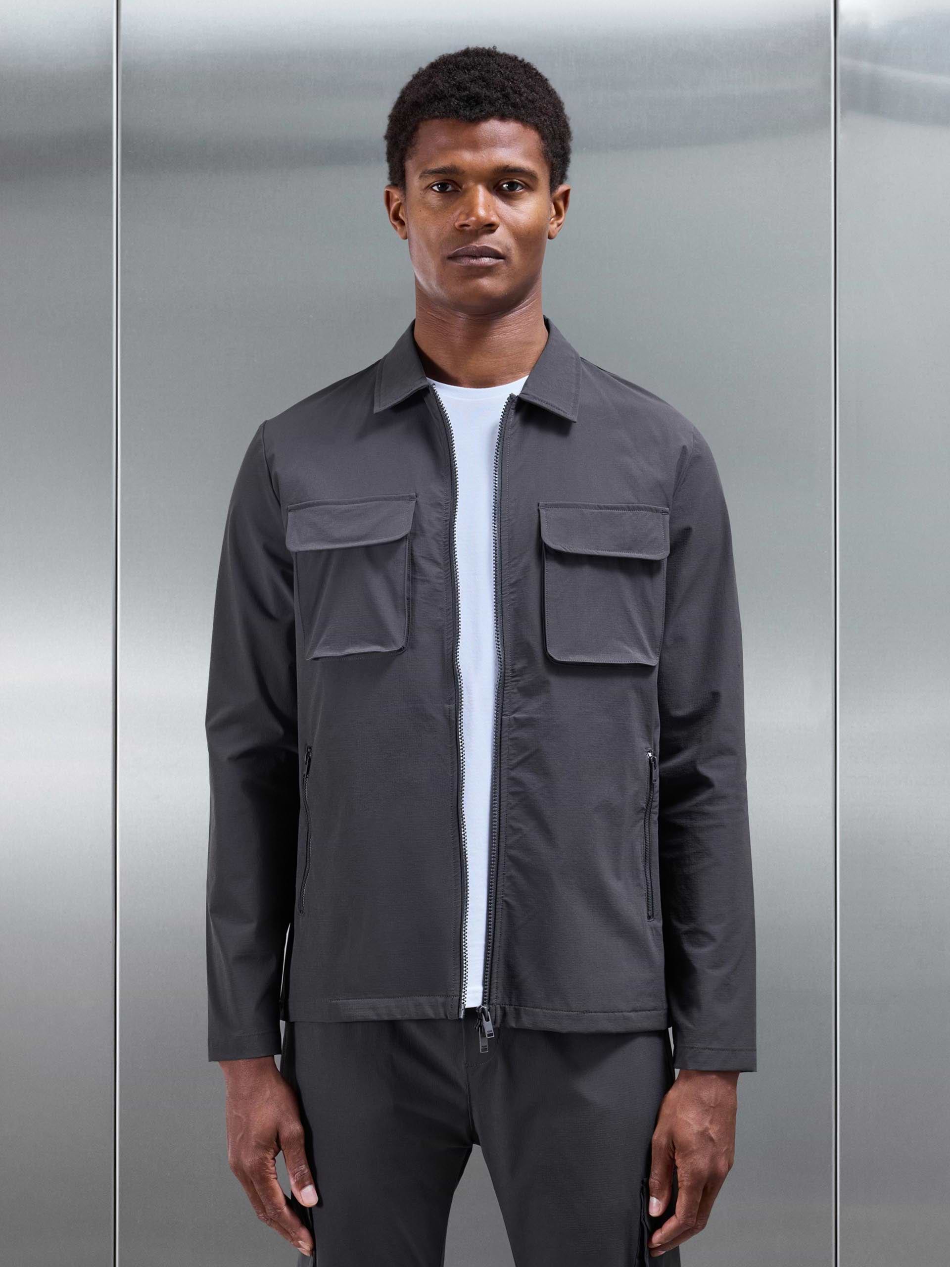 Utility Cargo Overshirt in Grey