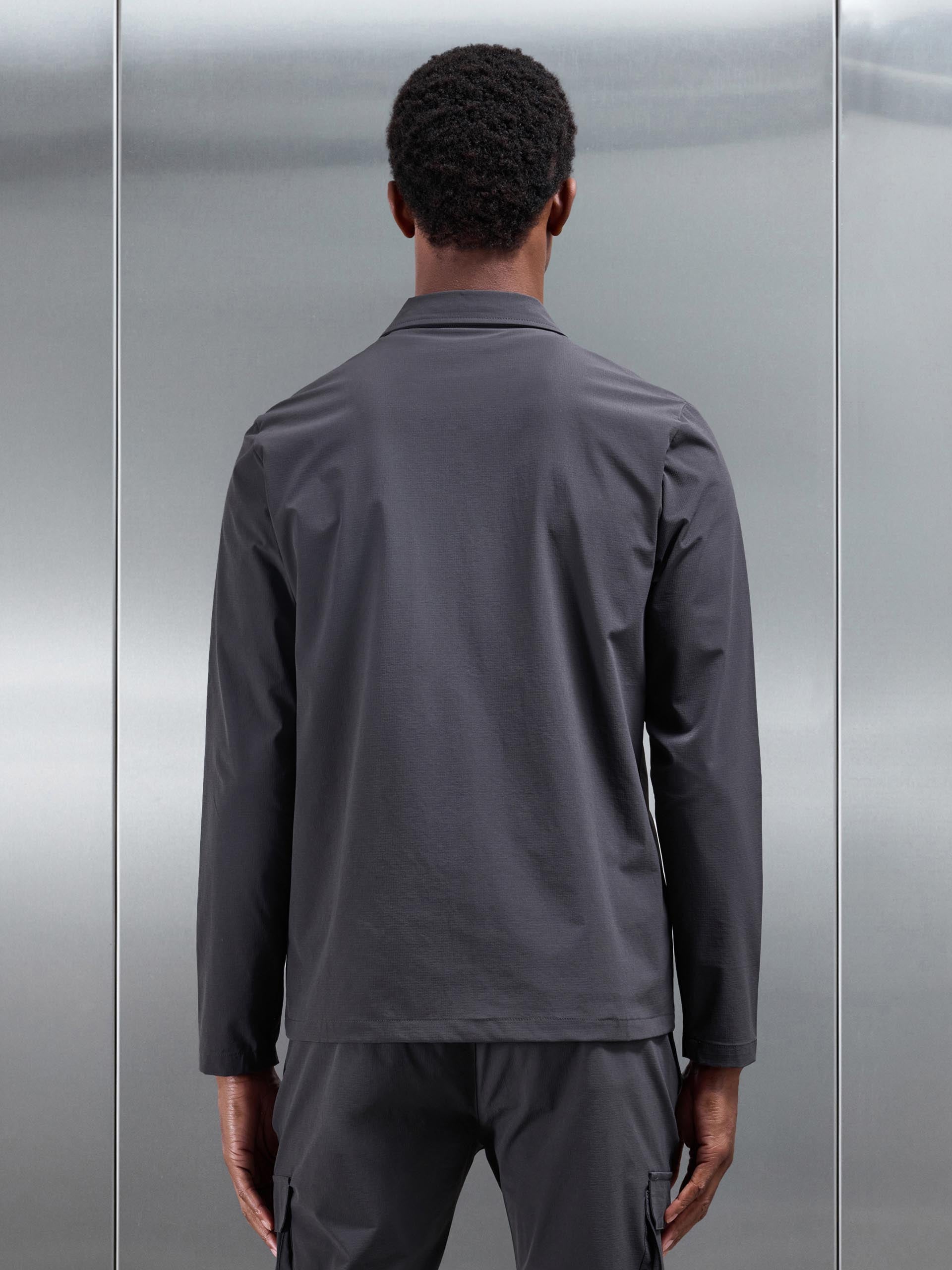 Mens Utility Cargo Overshirt in Grey