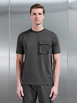 Mens Utility Cargo T-Shirt in Grey