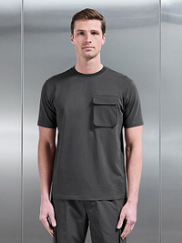 Mens Utility Cargo T-Shirt in Grey