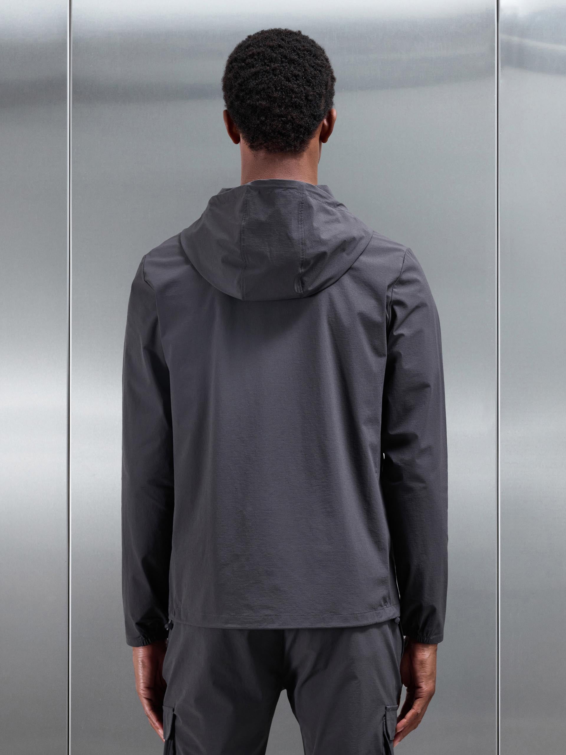 Mens Utility Cargo Windbreaker in Grey